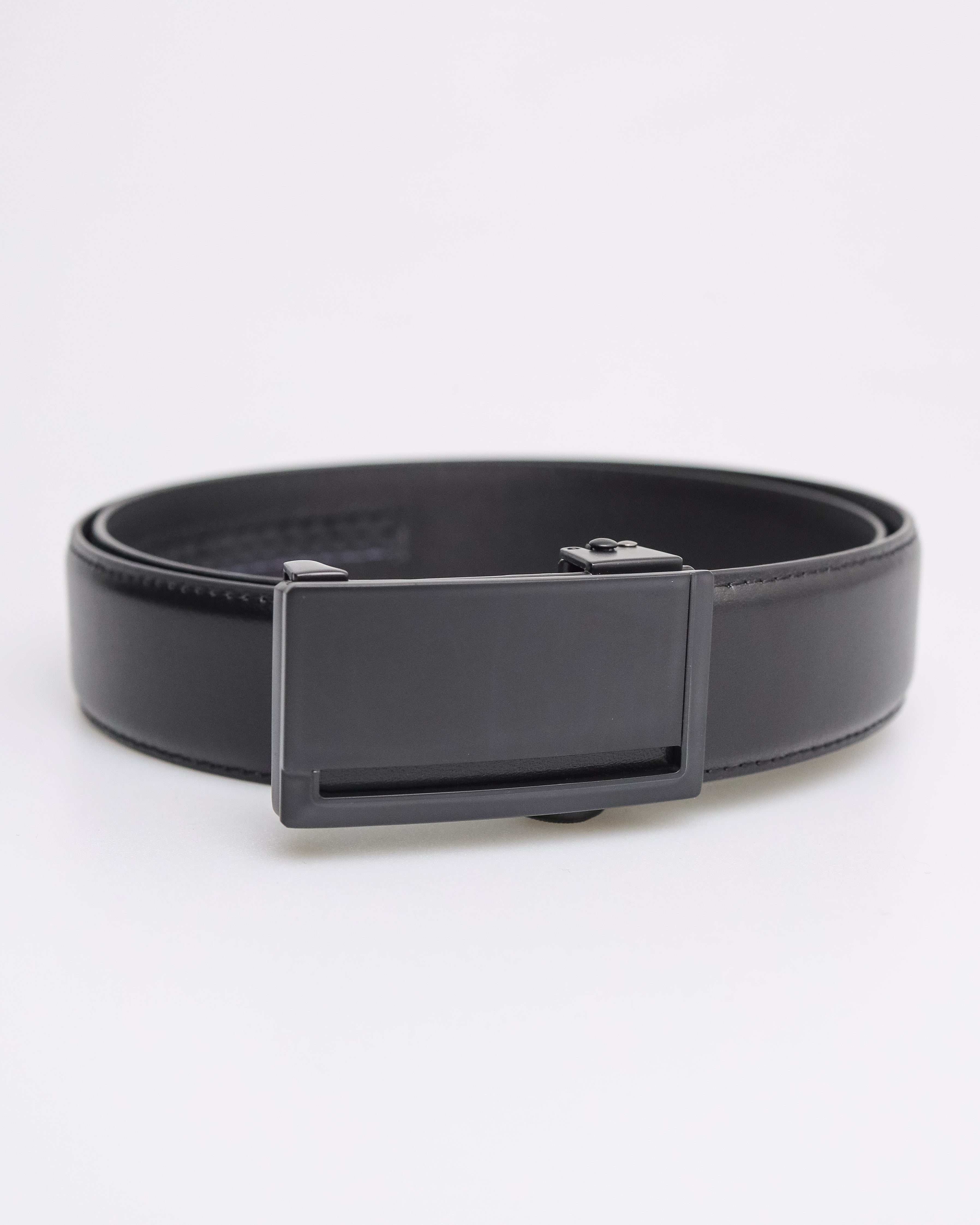 Tomaz AB121 Men's Automatic Split Leather Belt (Black)