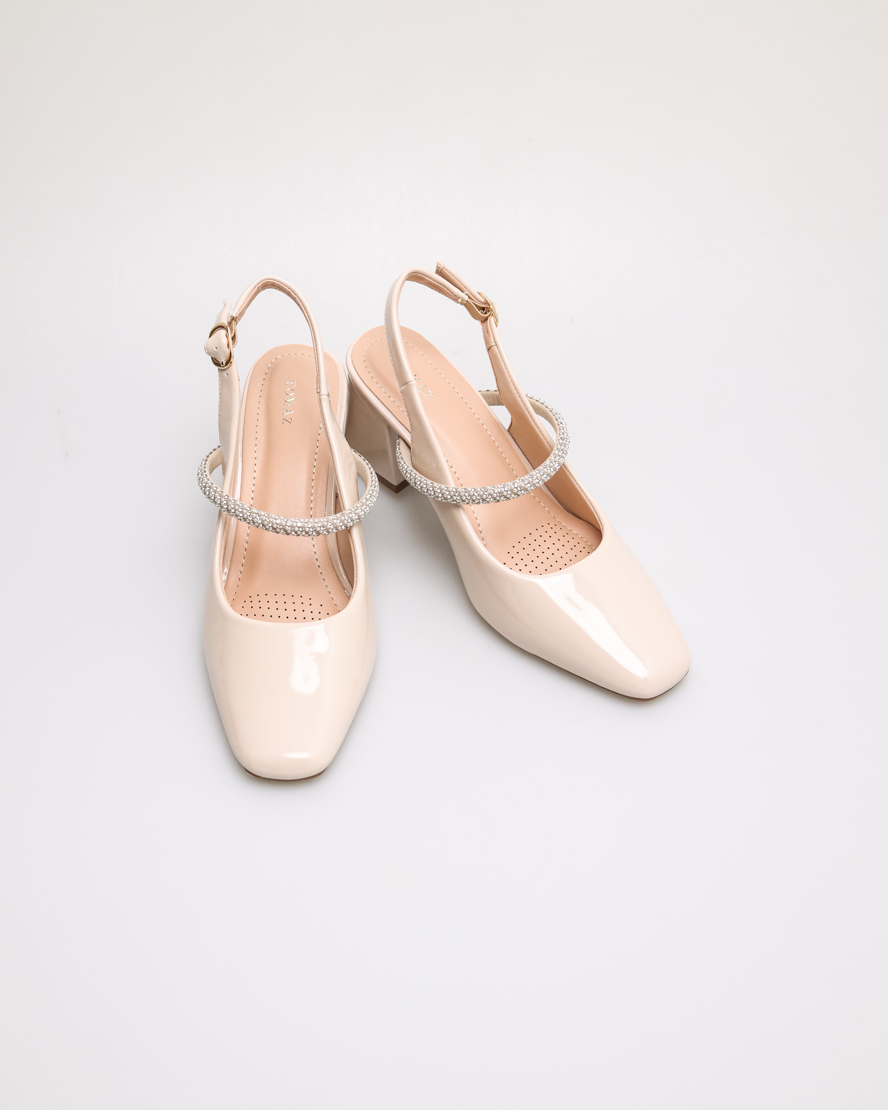 Tomaz NN408 Ladies Glamour Block Heels (Cream)