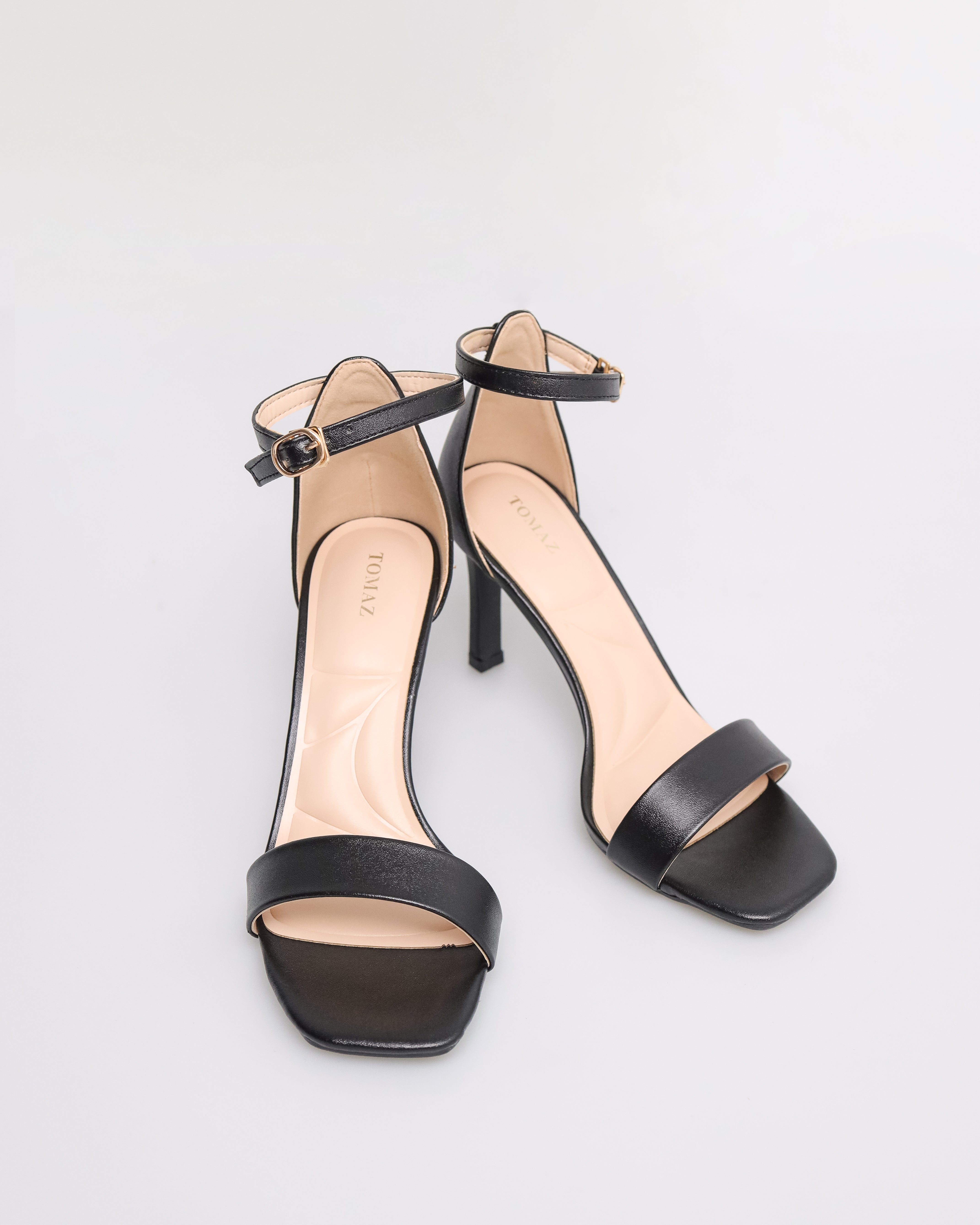 Tomaz NN181 Ladies Ankle Strap Heels (Black)