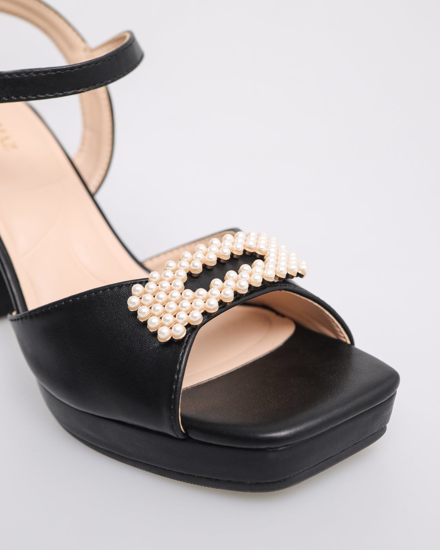Tomaz NN203 Ladies Beaded Open Toe Heels (Black)