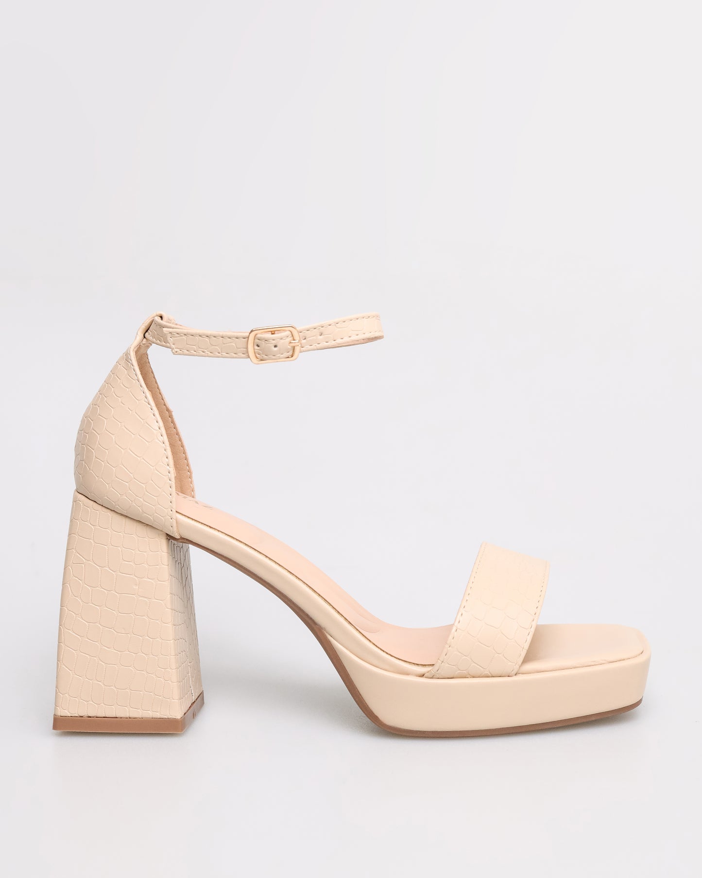 Tomaz NN180 Ladies Open Toe Wide-Block Heels (Beige)