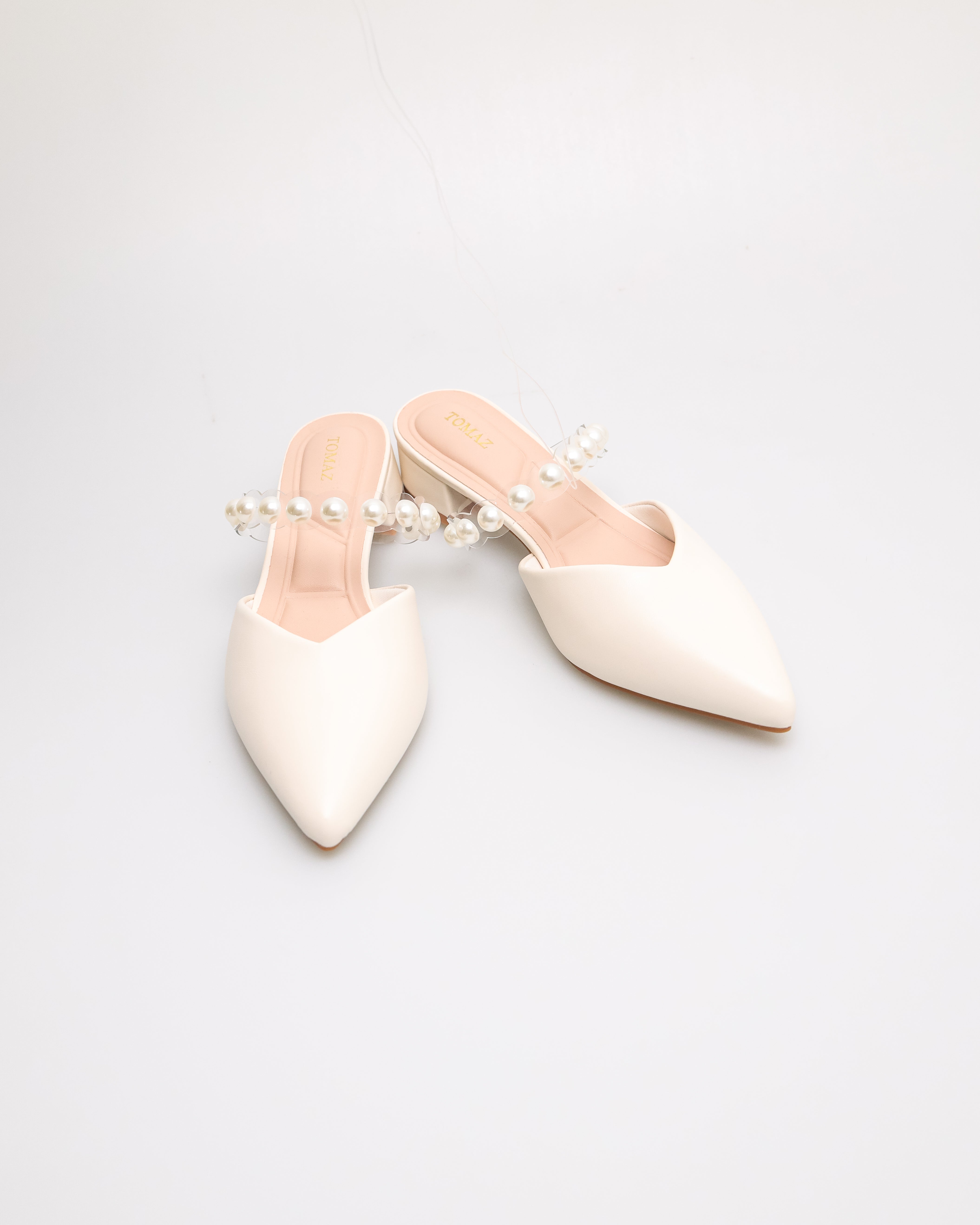 Tomaz YX222 Ladies Beads Heels (Cream)