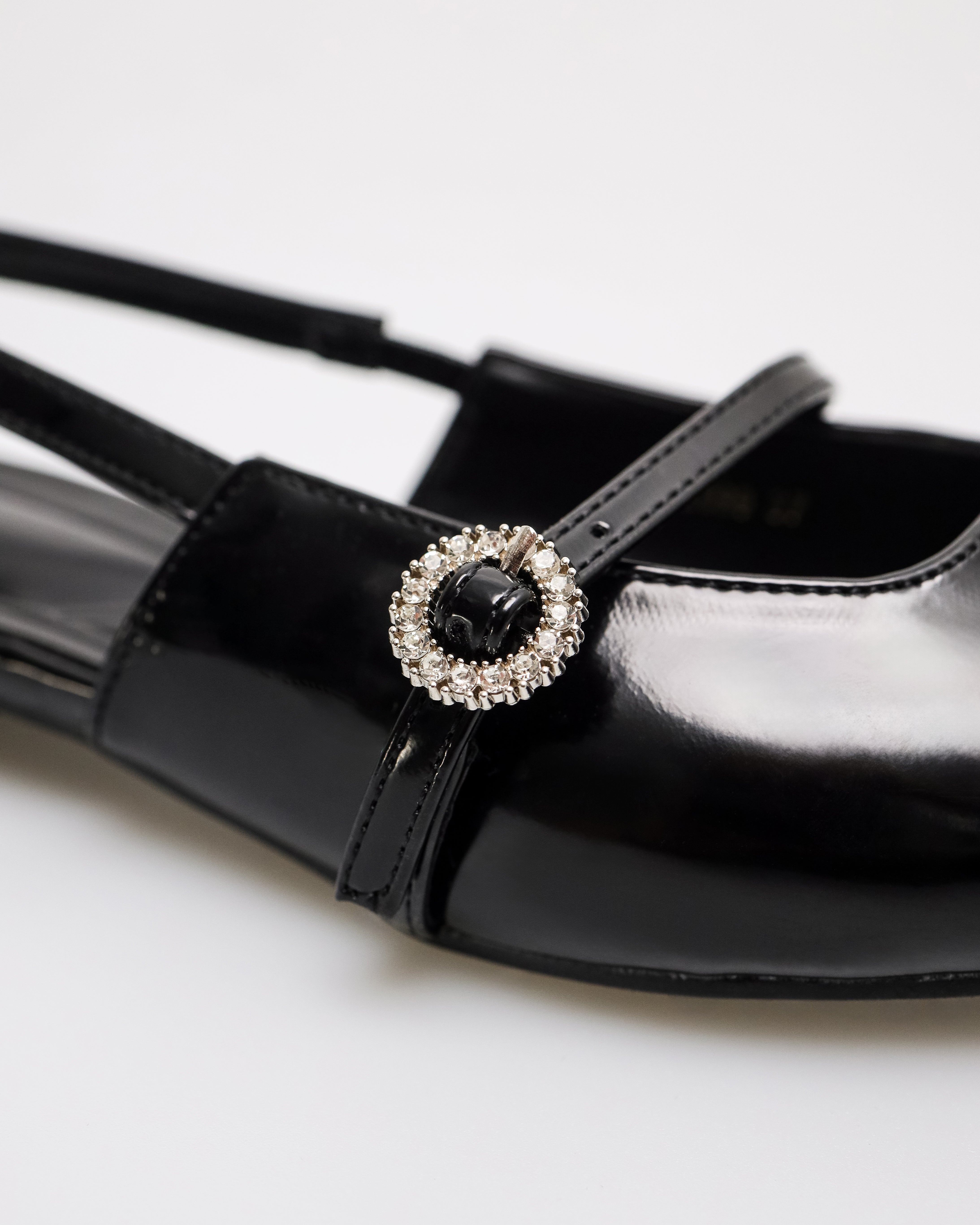 Tomaz FL099 Ladies Glitter Flats (Black)