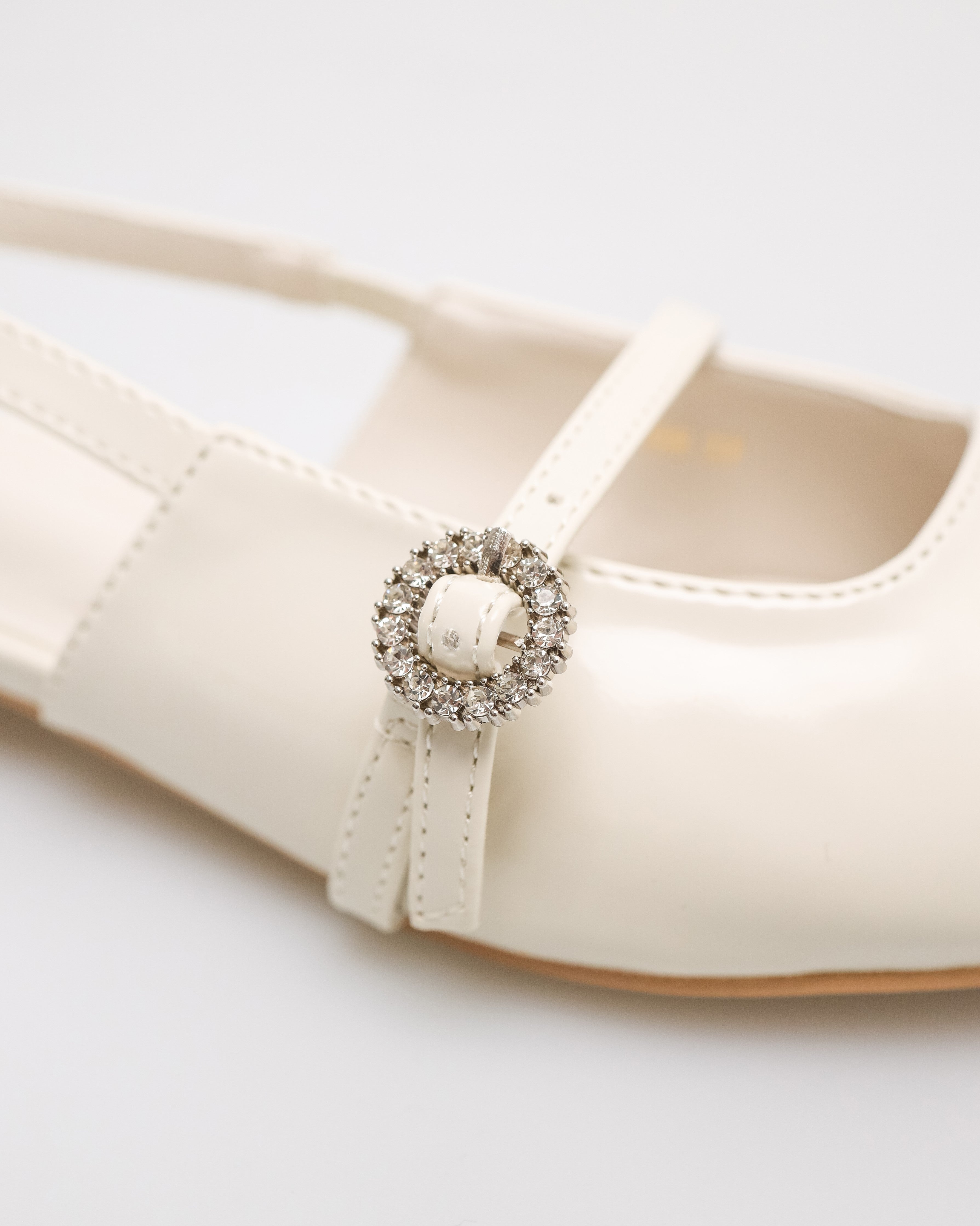 Tomaz FL099 Ladies Glitter Flats (Ivory)