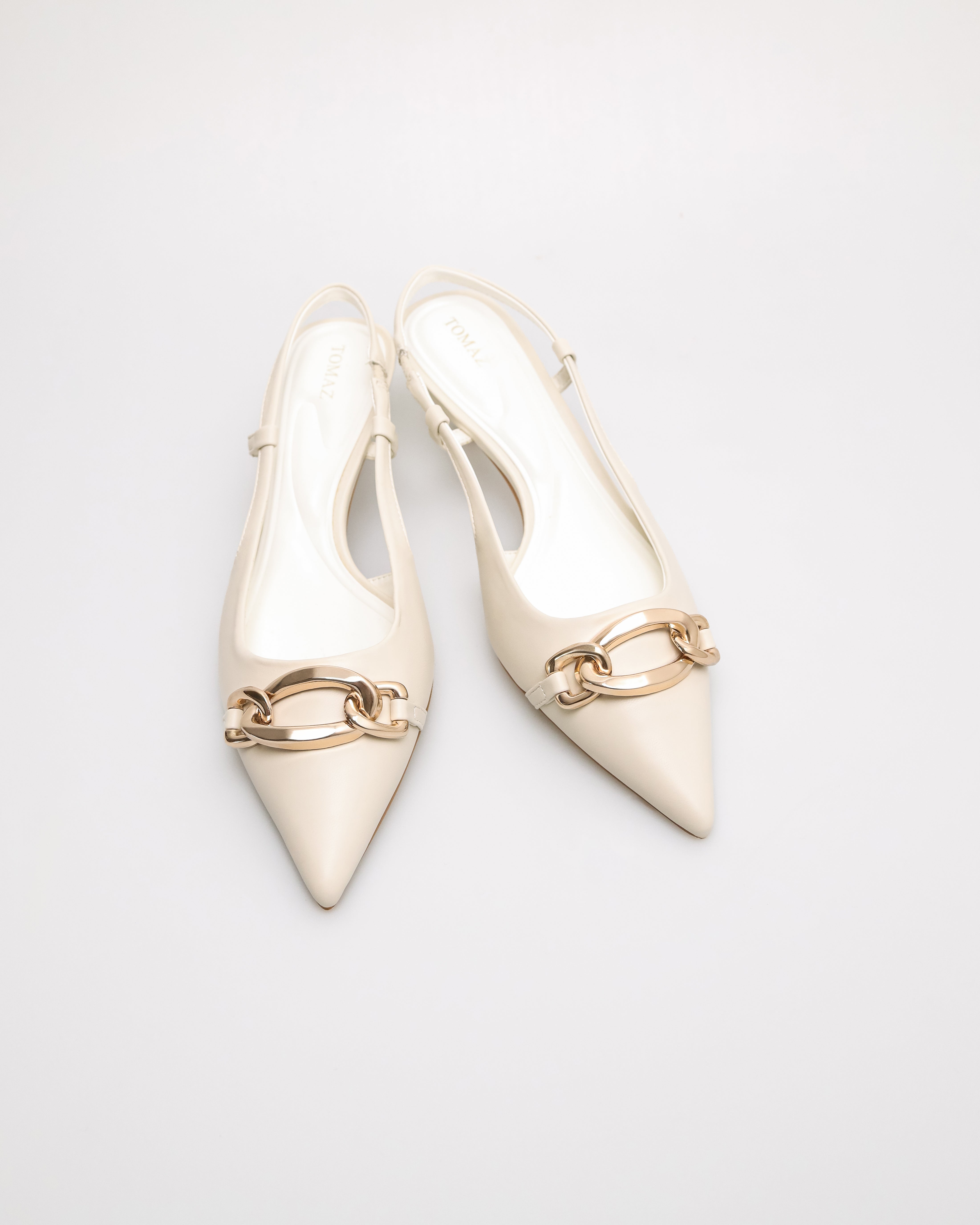 Tomaz FL109 Ladies Slingback Heels (Ivory)