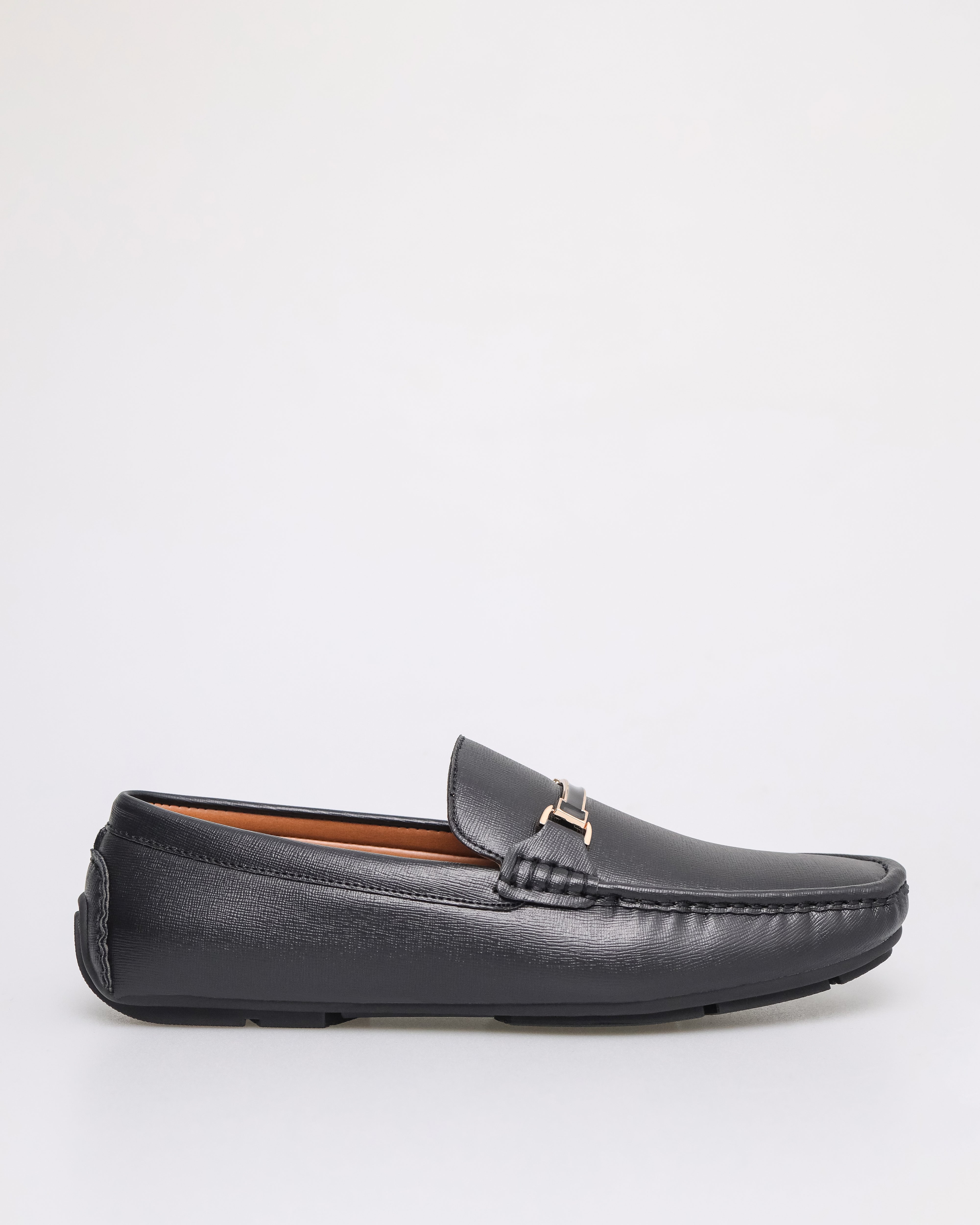 Tomaz C529 Men's Buckle Moccasins (Black)