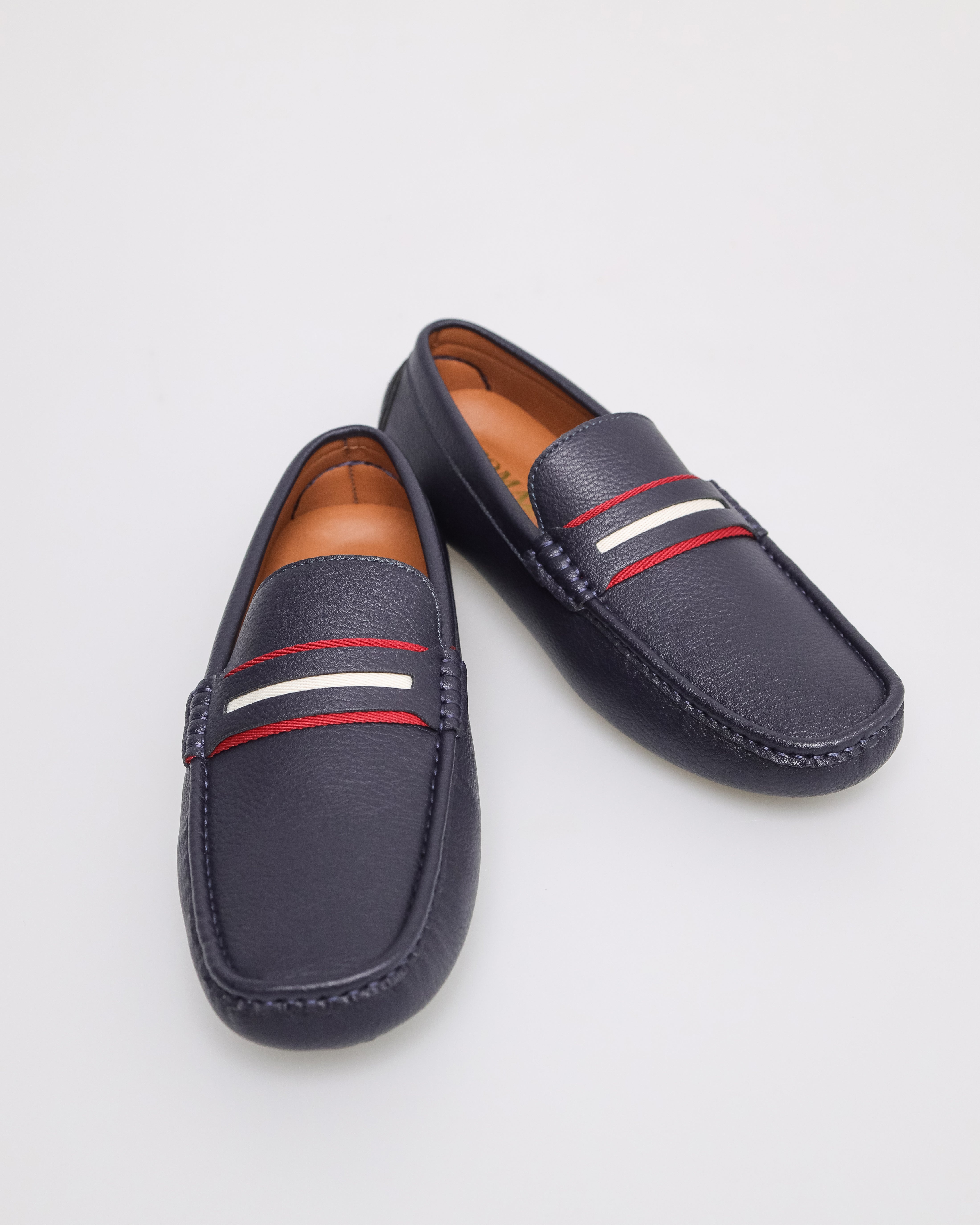 Tomaz C530 Men's Stripe Moccasins (Navy)