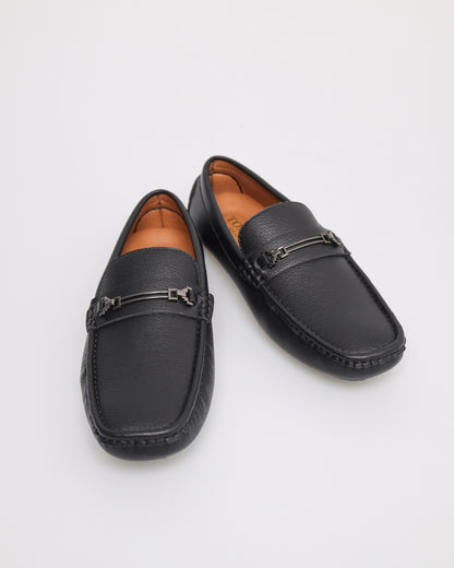 Tomaz C533 Men's Buckle Moccasins (Black)