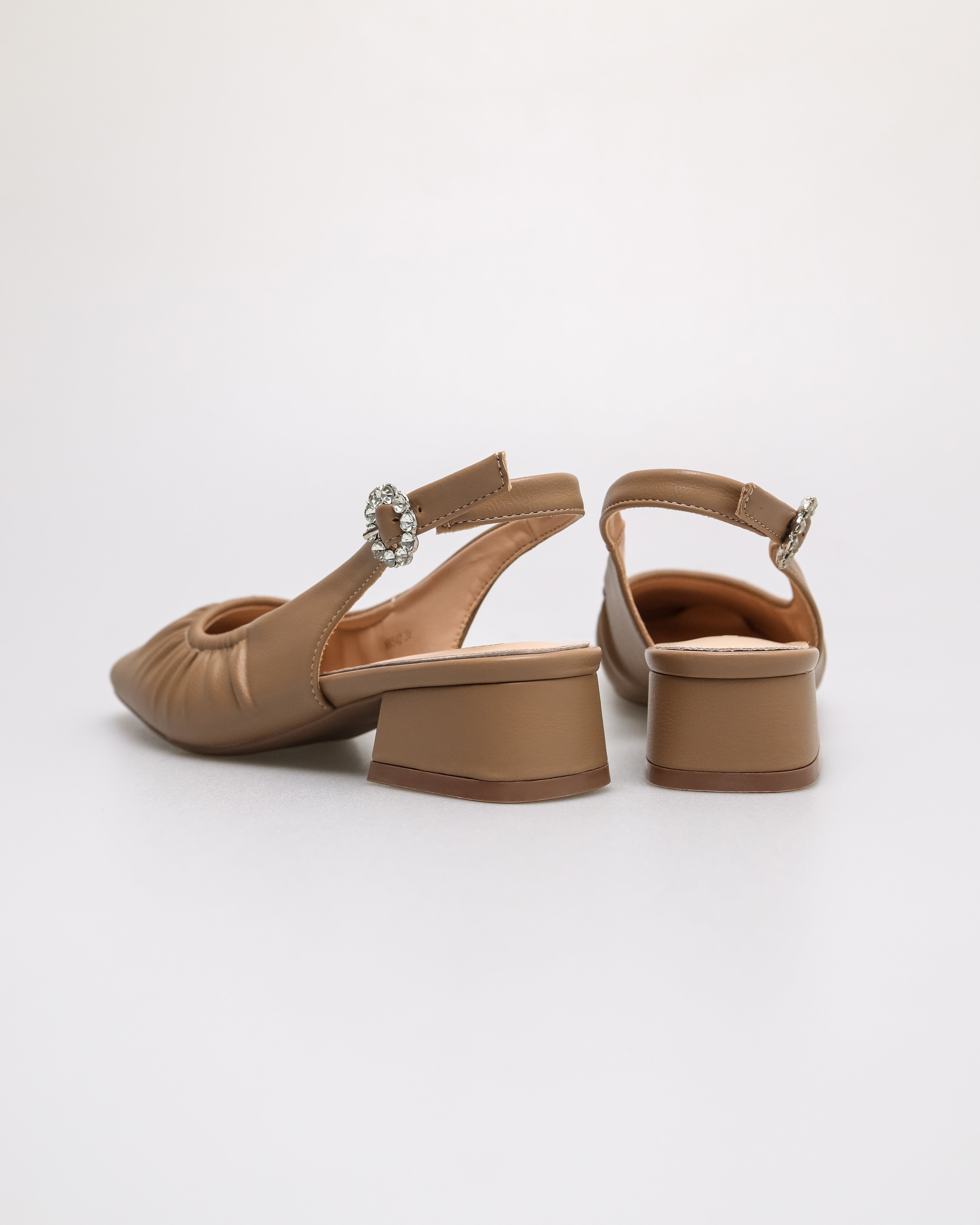 Tomaz NN542 Ladies Squared Ruched Heels (Nude)