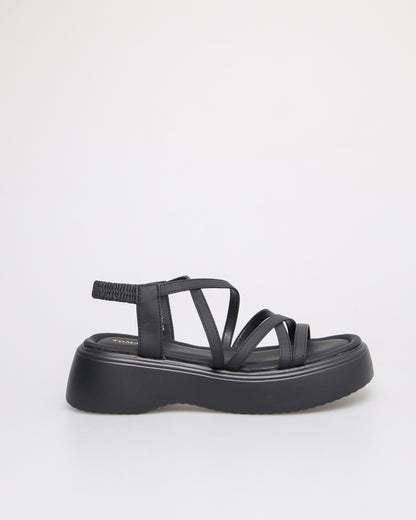 Tomaz NN182 Ladies Cross Strappy Sandal (Black)