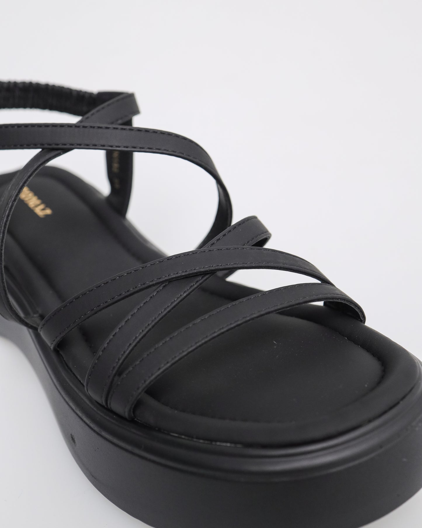 Tomaz NN182 Ladies Cross Strappy Sandal (Black)