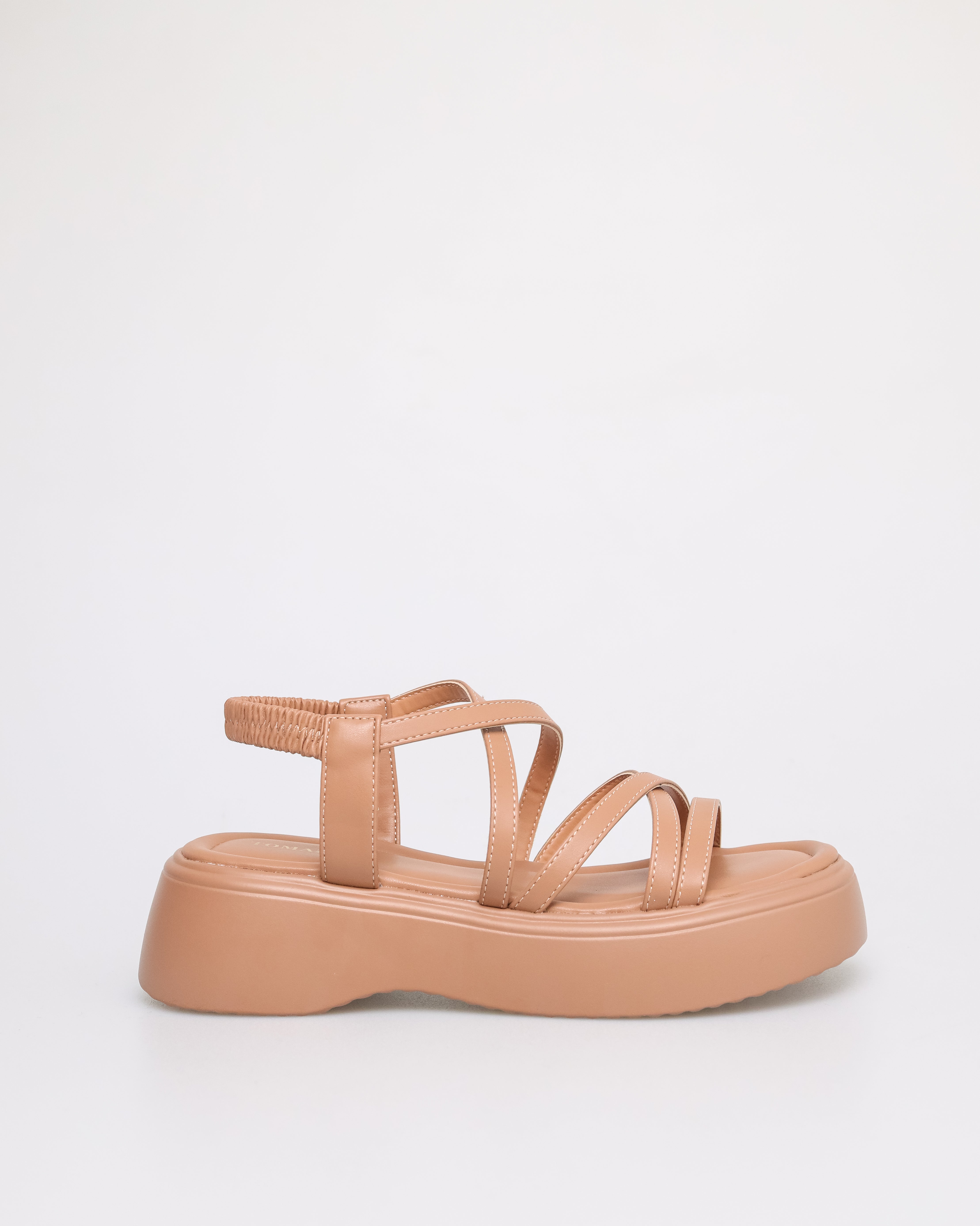 Tomaz NN182 Ladies Cross Strappy Sandal (Brown)