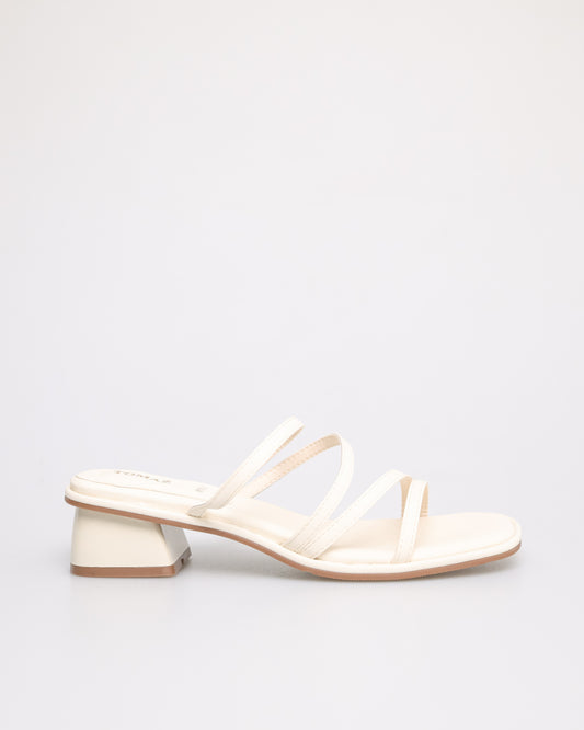 Tomaz NN176 Ladies Strappy Block Heels (Cream)