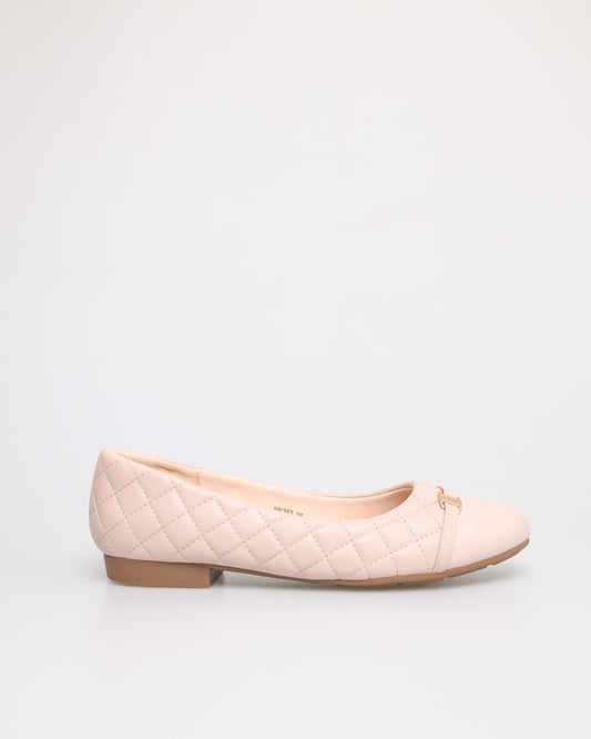 Tomaz NN253 Ladies Quilted Ballet Flats (Beige)