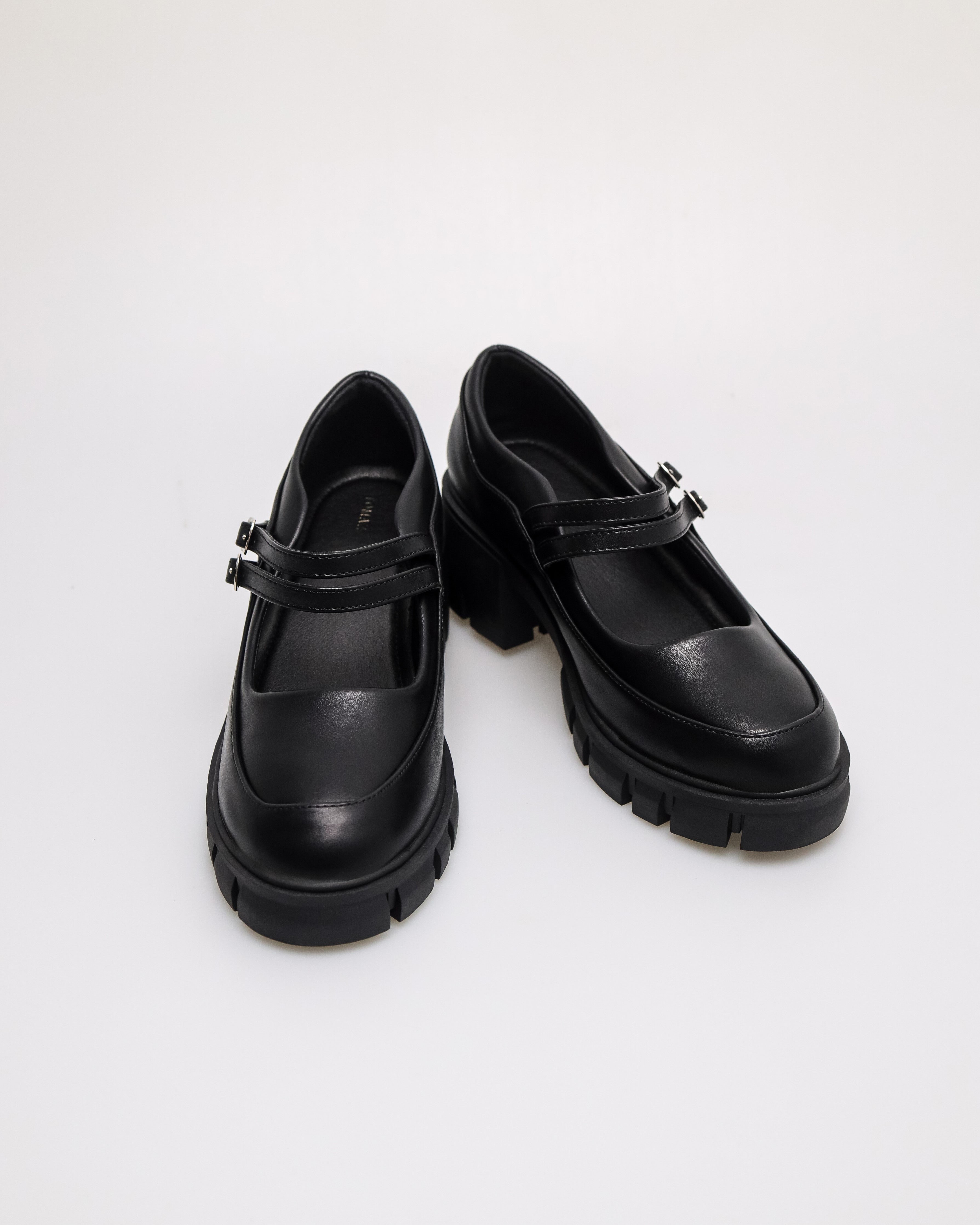 Tomaz NN396 Ladies Loafers Block Heels (Black)