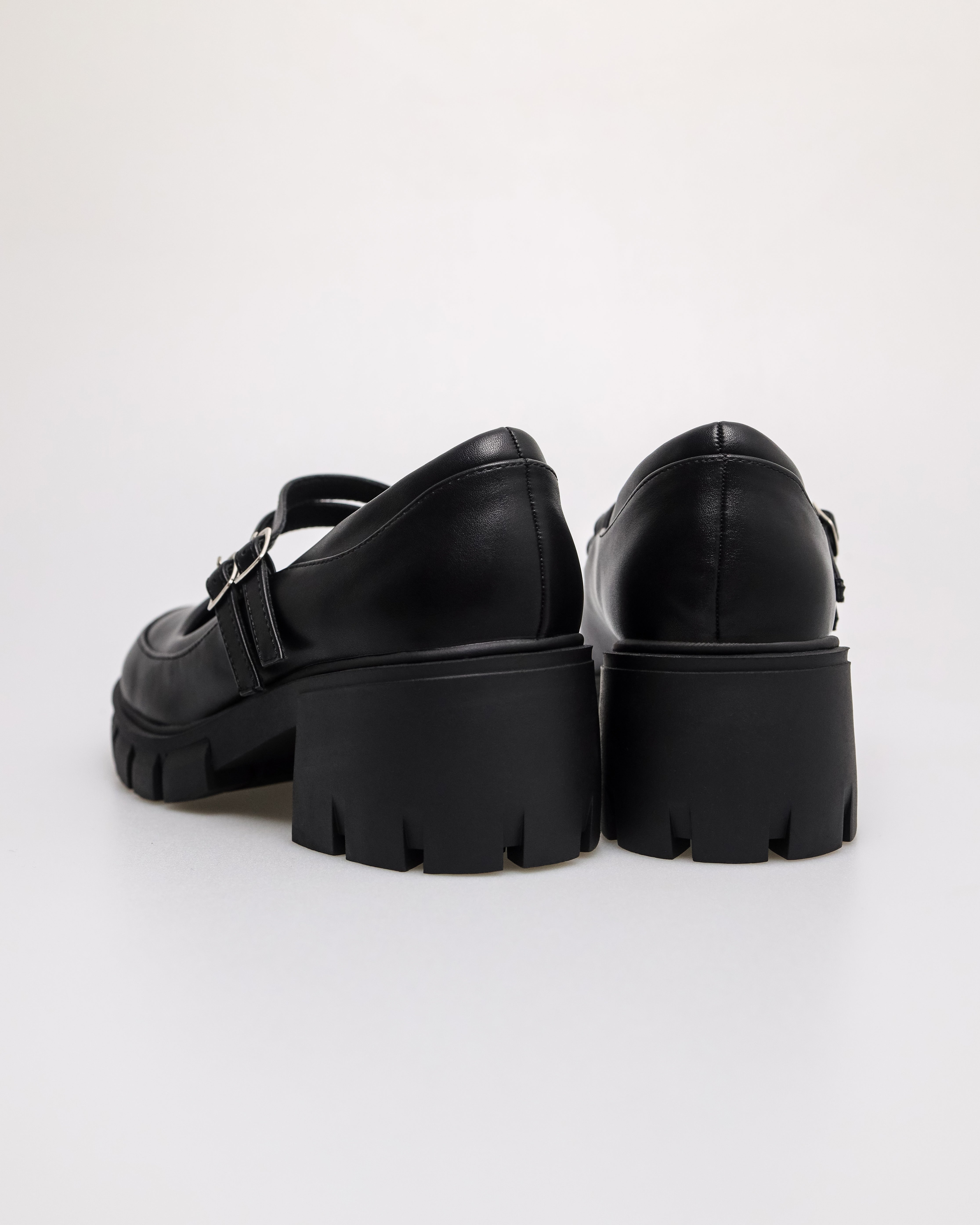 Tomaz NN396 Ladies Loafers Block Heels (Black)