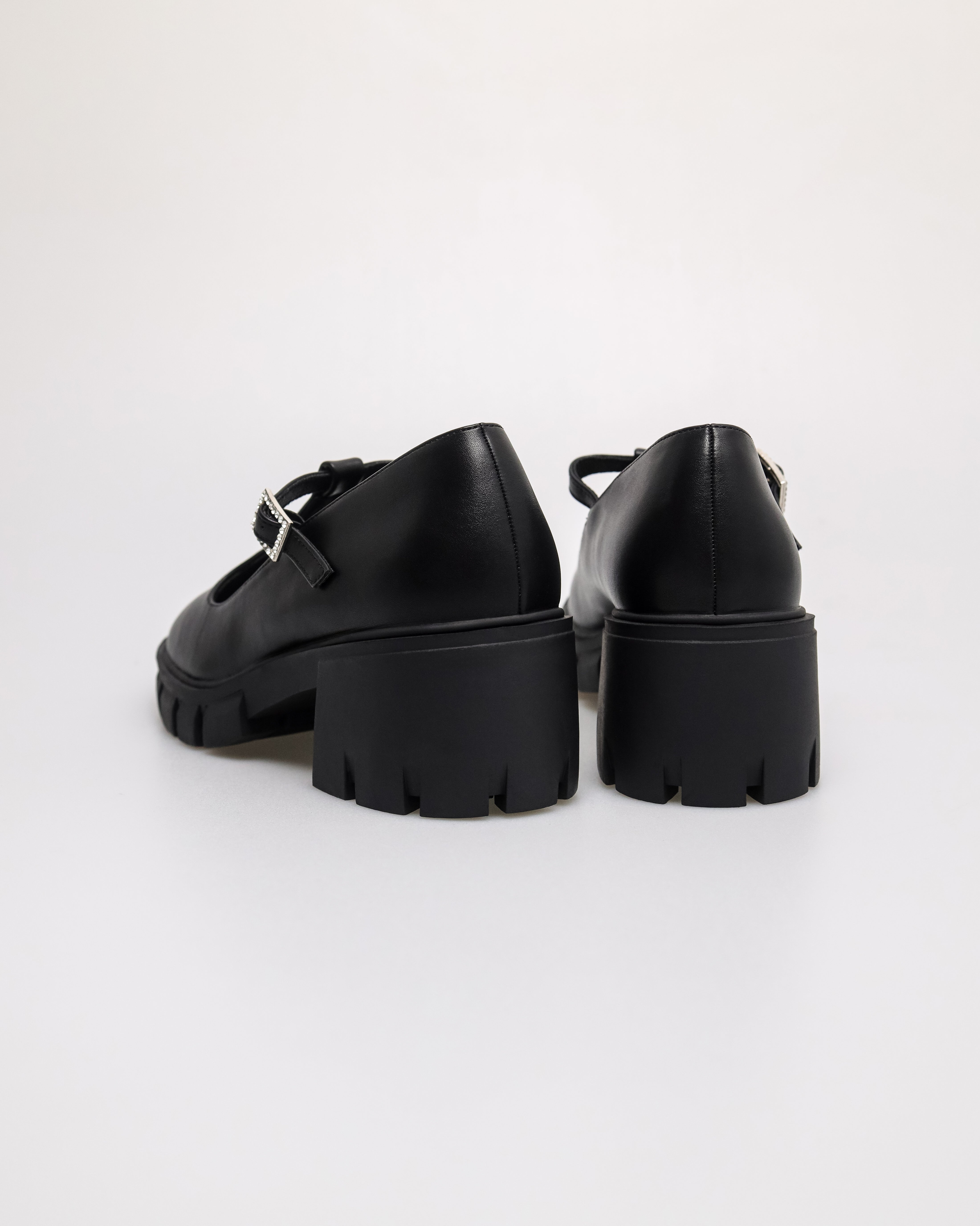 Tomaz NN395 Ladies Mary Jane Block Heels (Black)