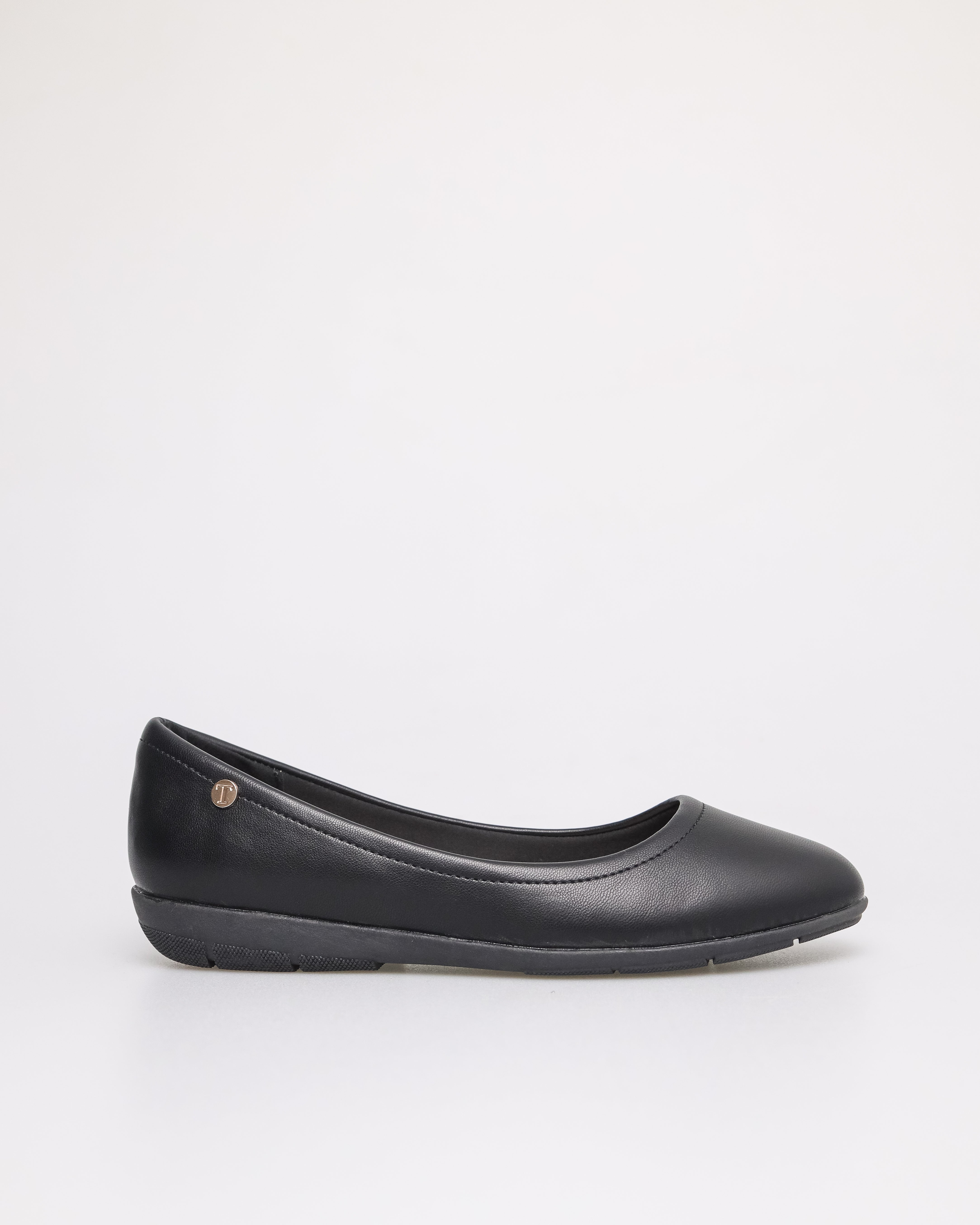 Tomaz NN226 Ladies Square Toe Ballerinas (Black)