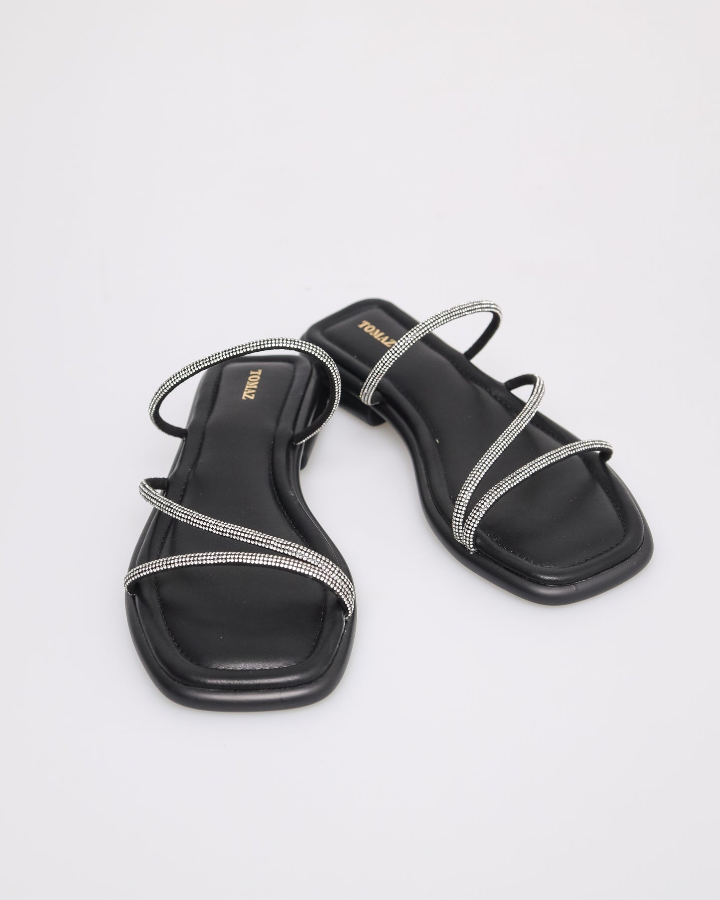 Tomaz NN185 Ladies Crystal Strap Sandal (Black)