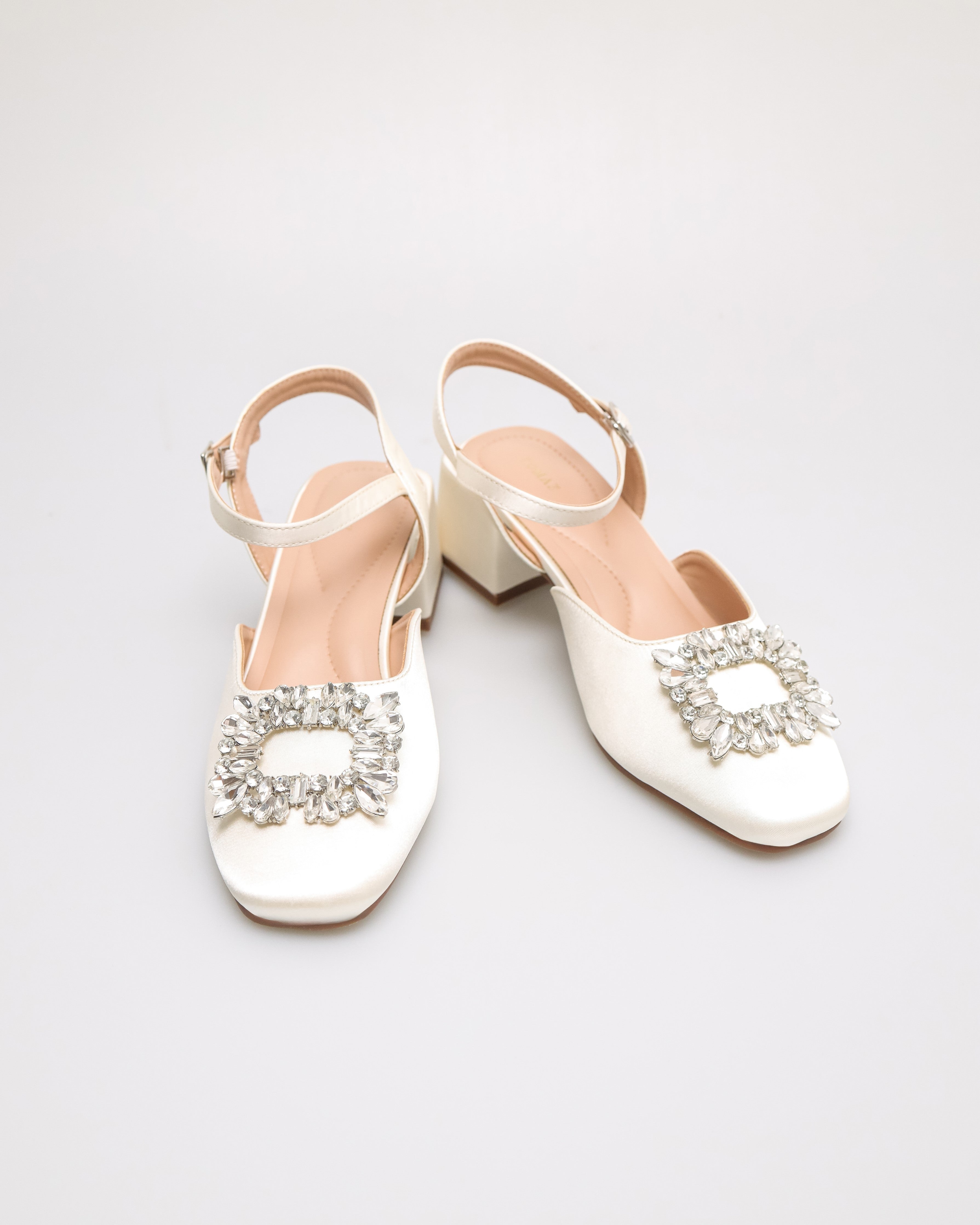 Tomaz NN538 Ladies Crystal Crest Heels (Cream)