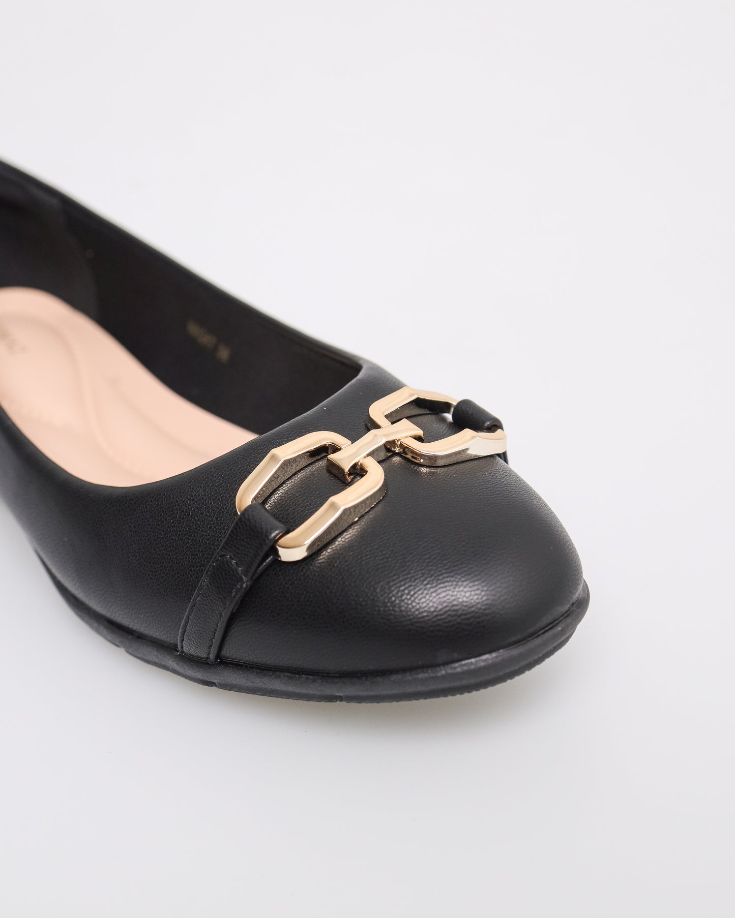 Tomaz NN247 Ladies Buckle Ballerinas (Black)