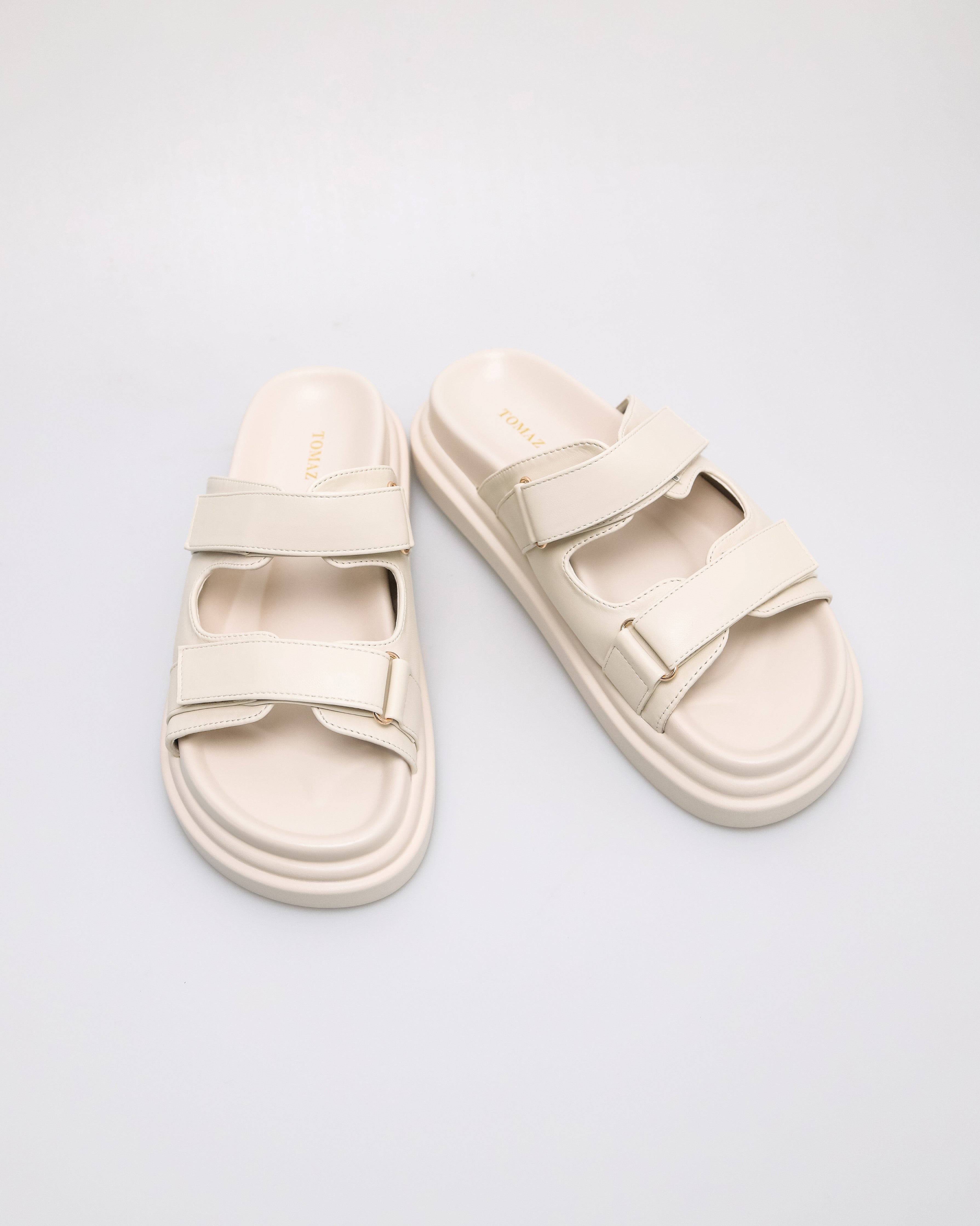 Tomaz FL076 Ladies Cozy Slide Sandal (Cream)