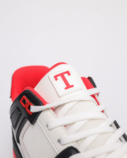Tomaz TBB022 Mens Sneaker (White/Red)