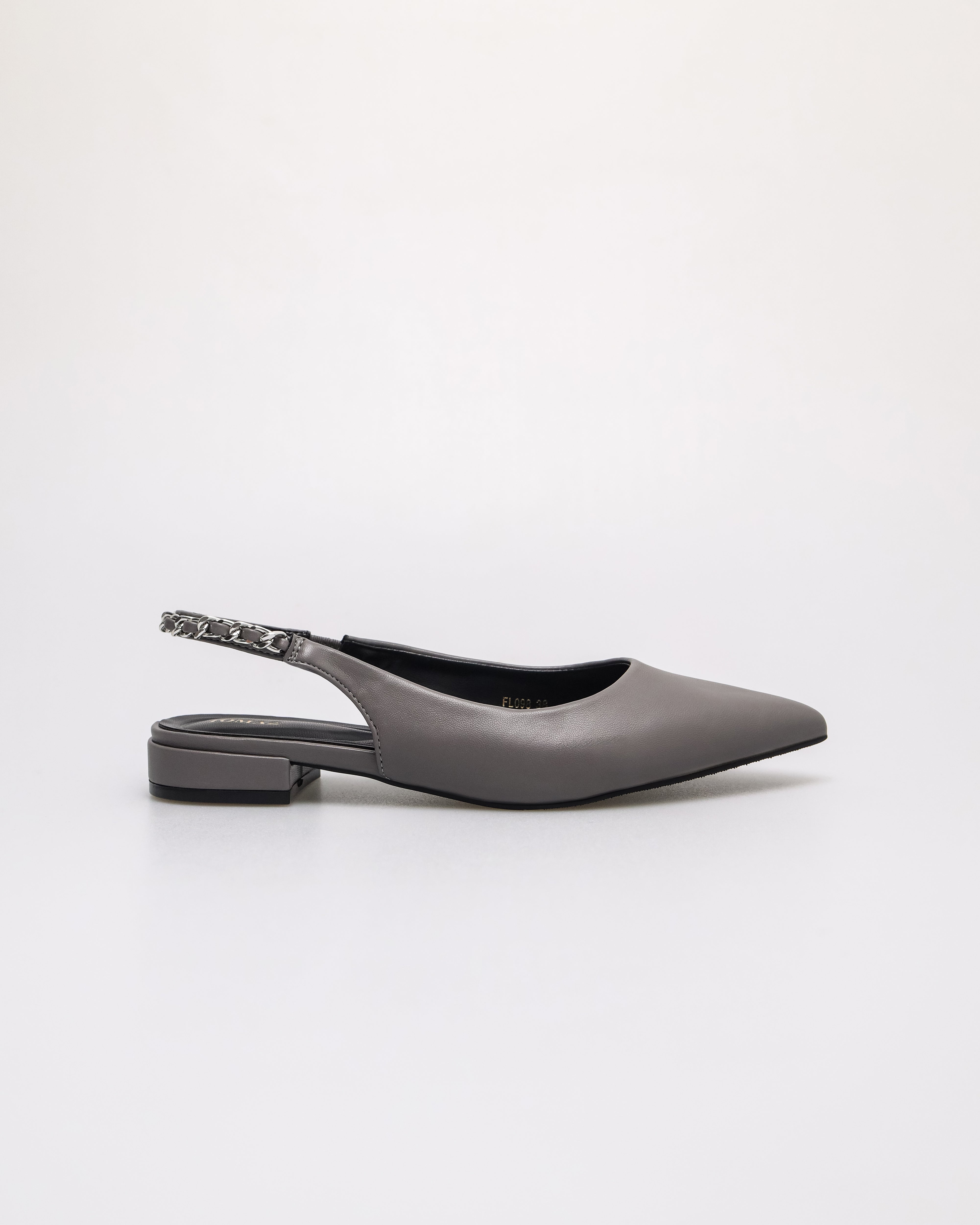 Tomaz FL098 Ladies Pointy Chained Flats (Grey)