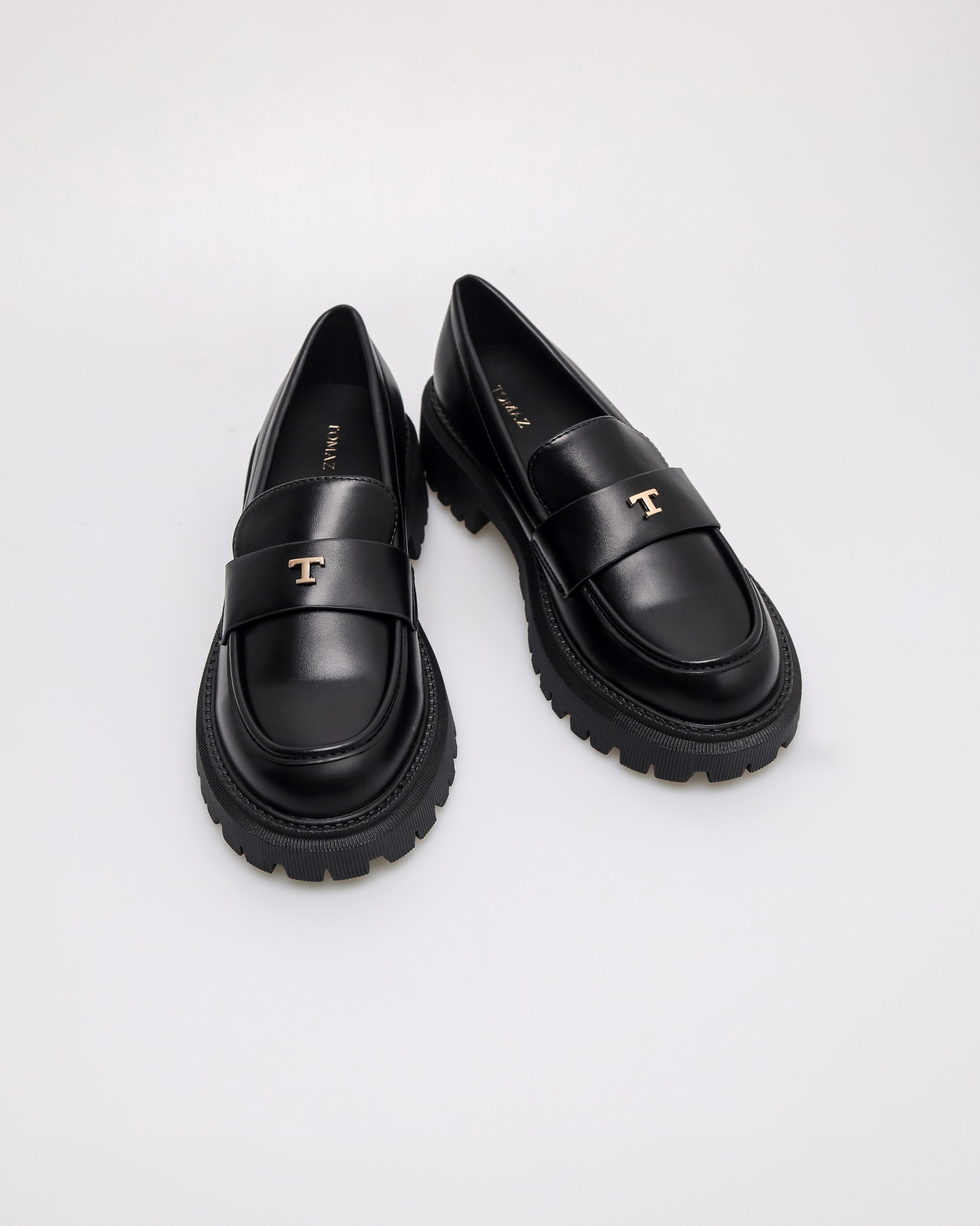 Tomaz FL110 Ladies Chunk T Loafers (Black)