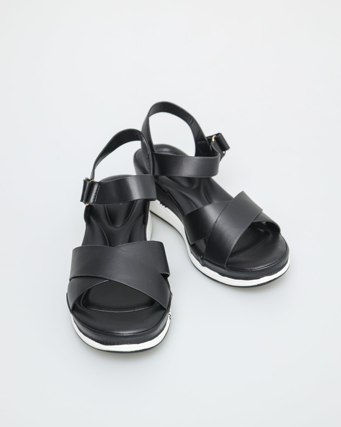 Tomaz NN194 Ladies Double Strap Sandals (Black)