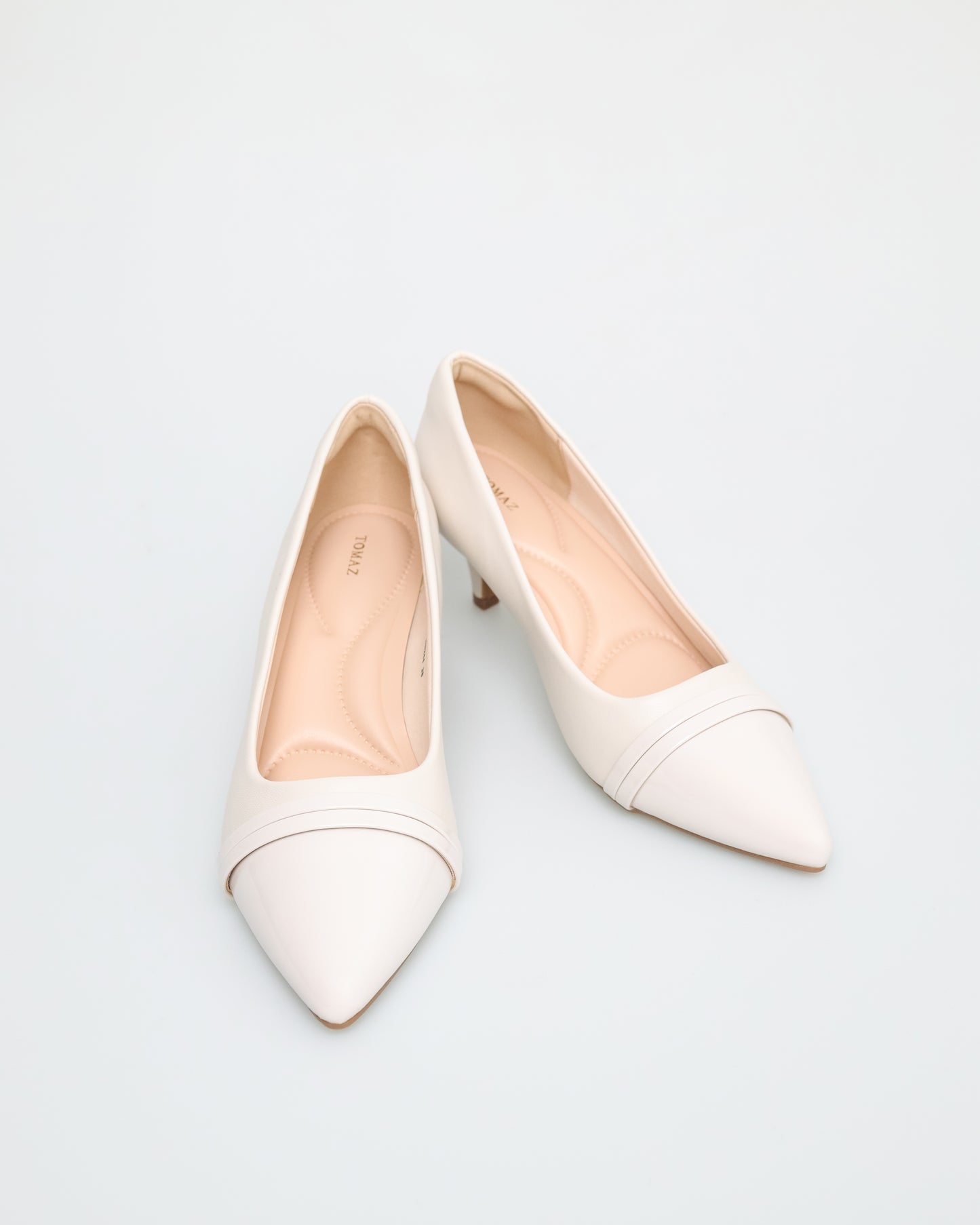 Tomaz NN244 Ladies Pointy Kitten Heels (Beige)