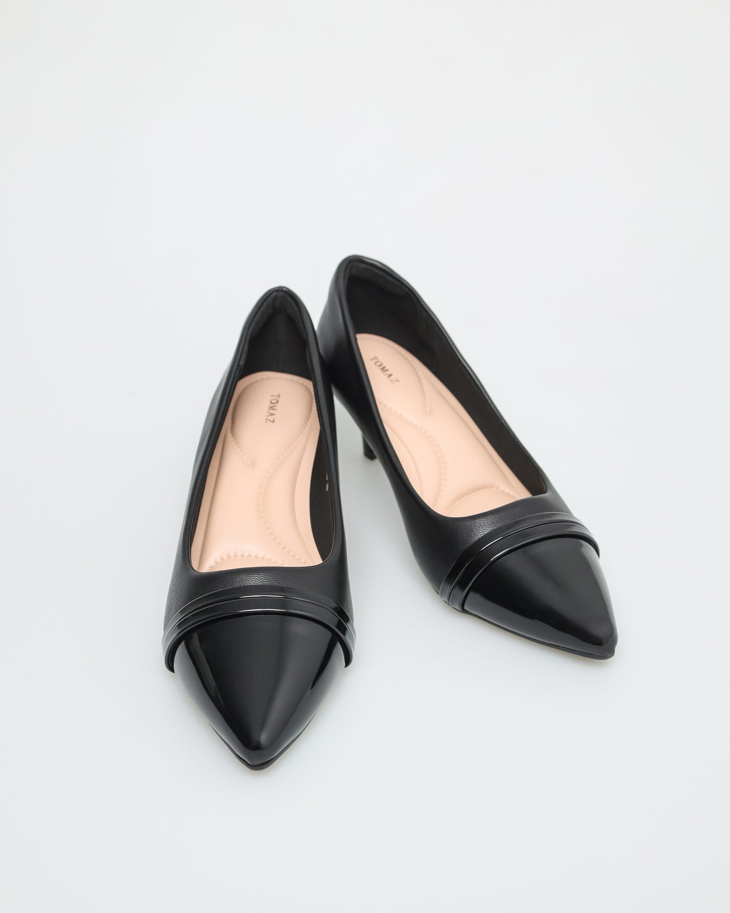 Tomaz NN244 Ladies Pointy Kitten Heels (Black)