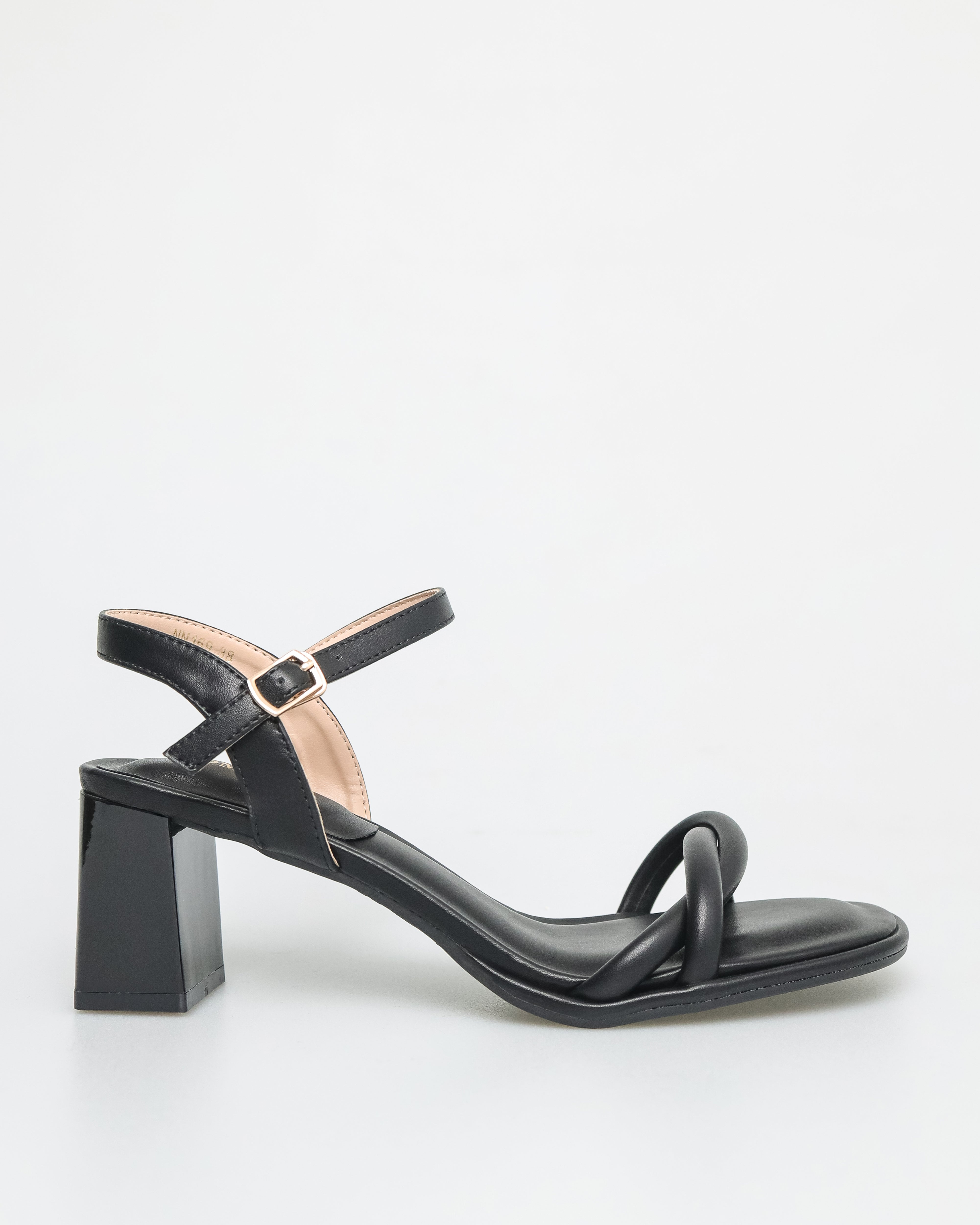 Tomaz NN169 Ladies Twisted Strap Block Heels (Black)