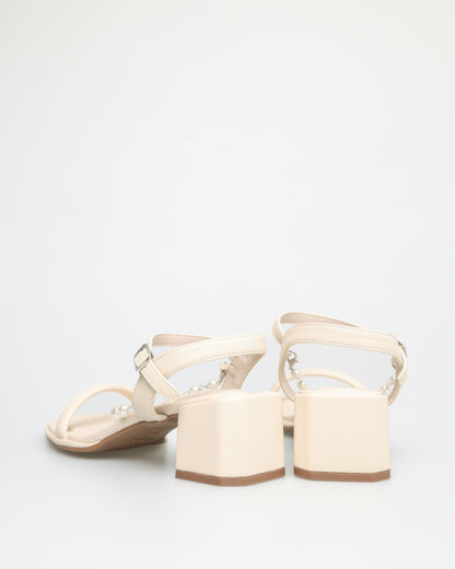 Tomaz NN174 Ladies Pearl Strap Low-Heels (Cream)