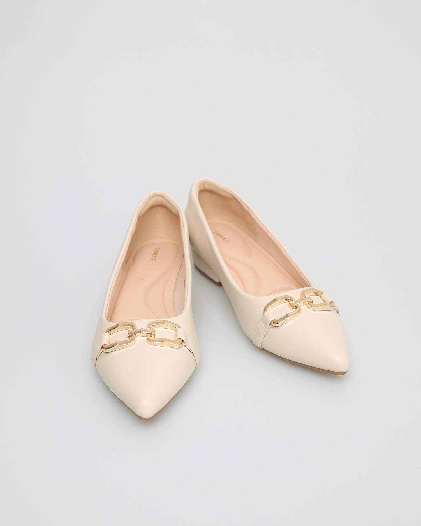 Tomaz NN229 Ladies Pointy Low Heels (Beige)