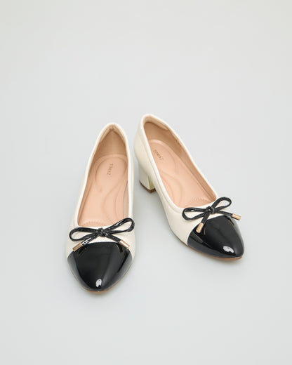 Tomaz NN243 Ladies Ribbons Heels (Black/White)