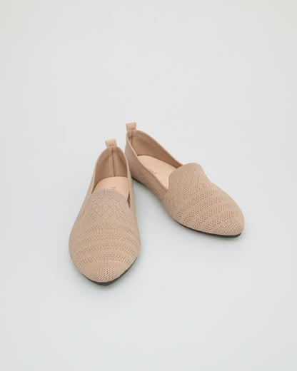 Tomaz YX102 Ladies Fly Knit Flats (Nude)