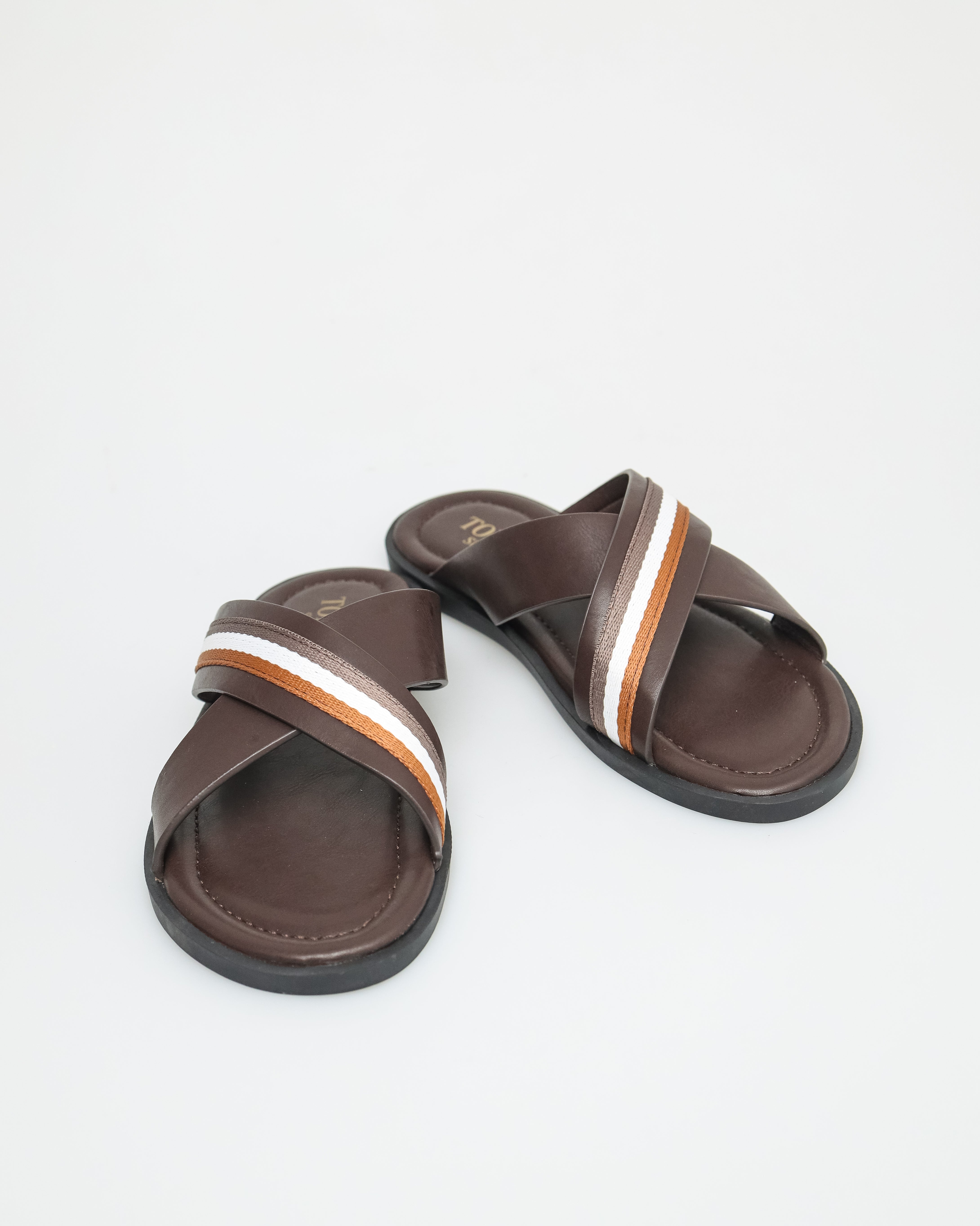 Tomaz C610 Men's Stripe Sandal (Coffee)