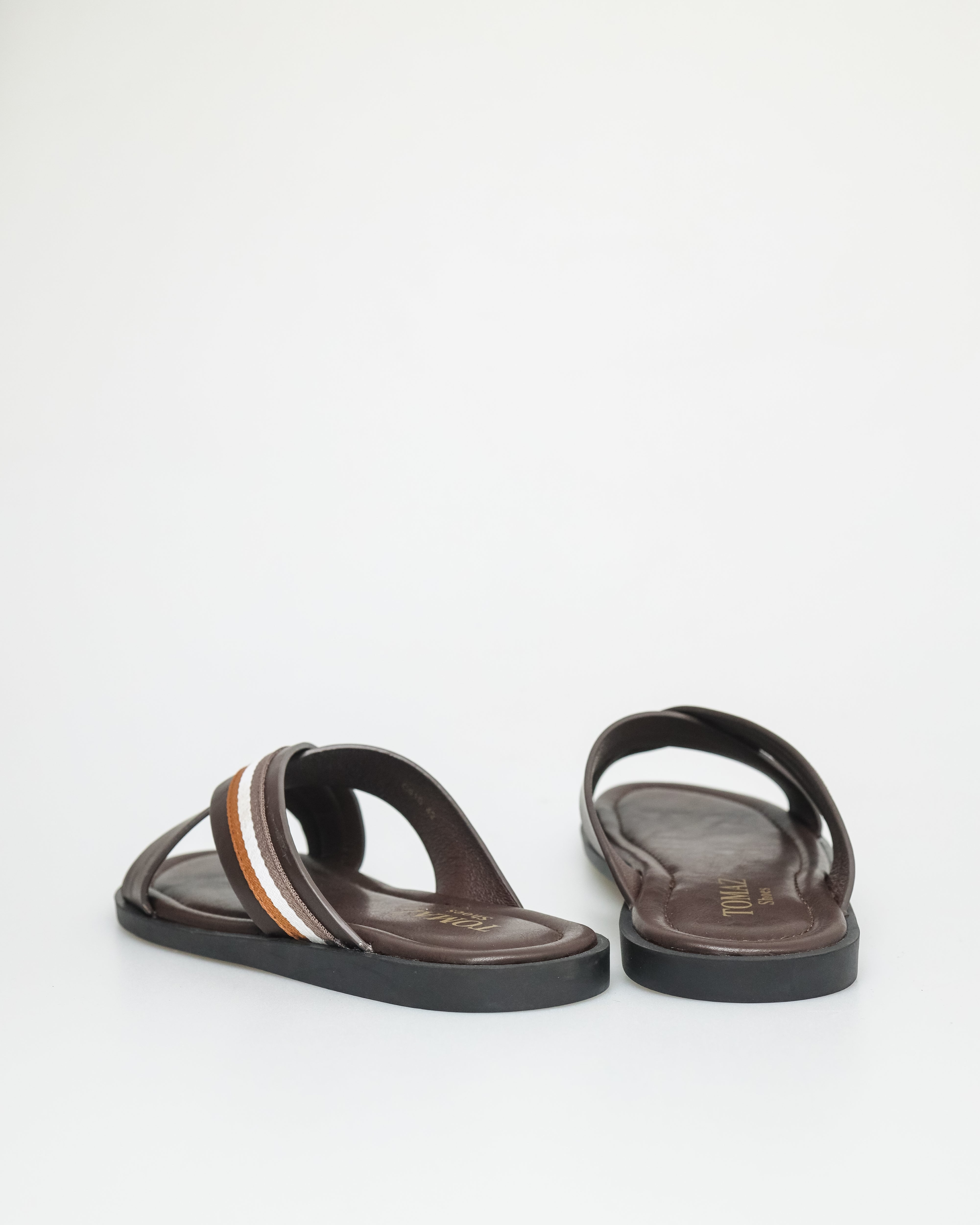 Tomaz C610 Men's Stripe Sandal (Coffee)