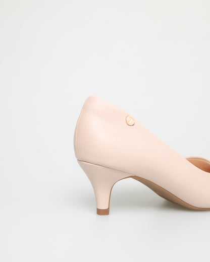 Tomaz NN234 Ladies Pointy Kitten Heels (Beige)