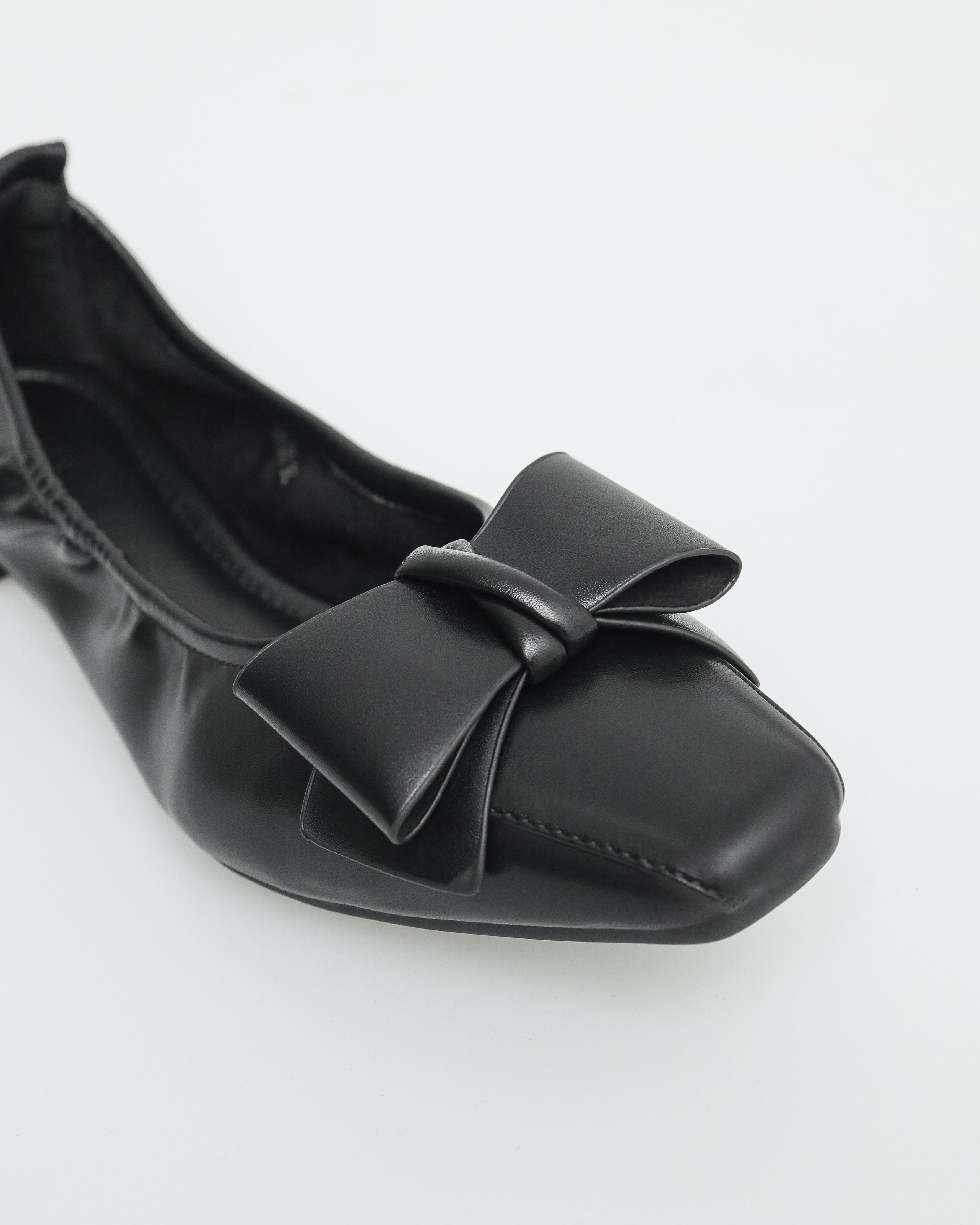 Tomaz NN250 Ladies Ribbon Ballerina Scrunched Flat (Black)