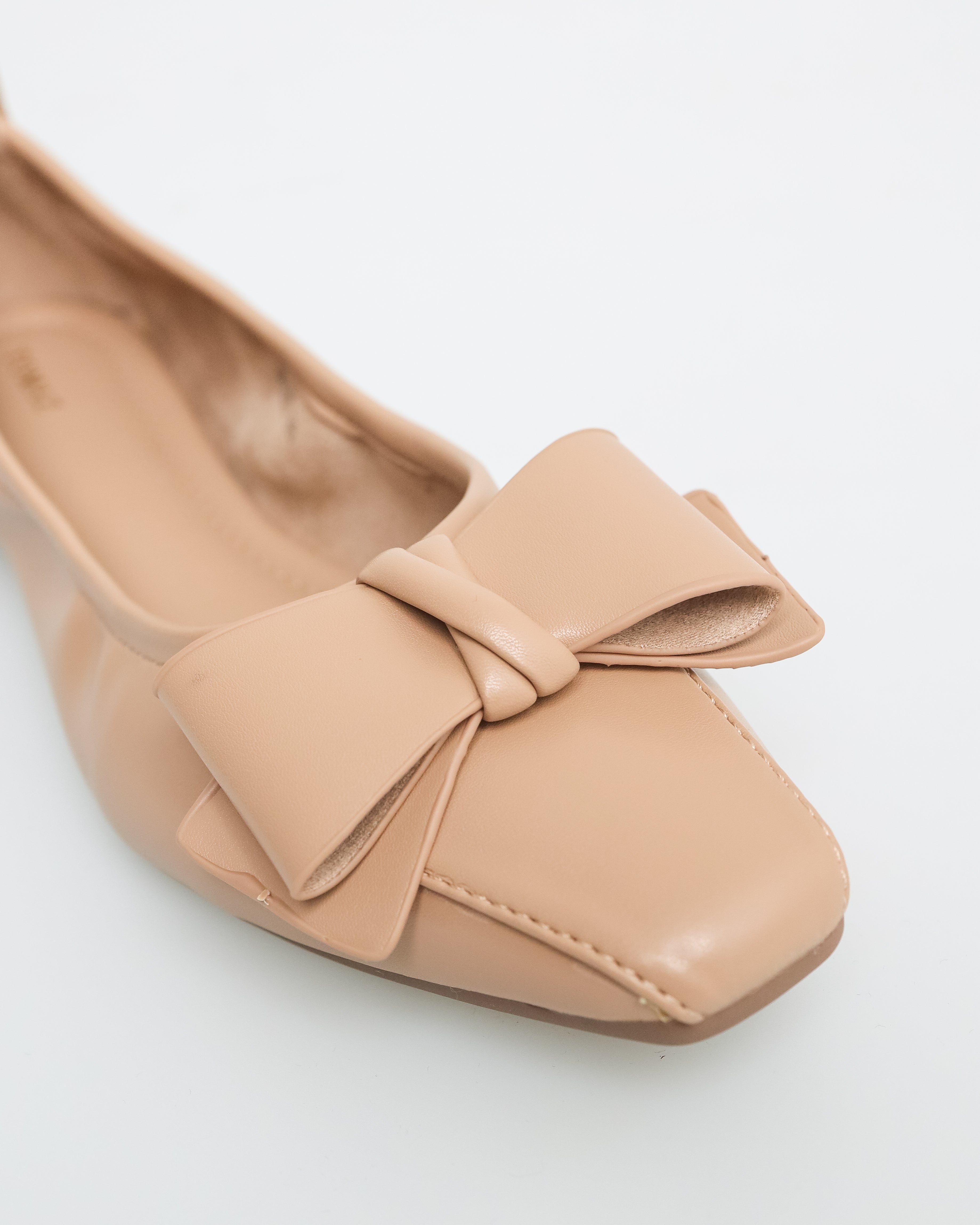 Tomaz NN250 Ladies Ribbon Ballerina Scrunched Flat (Beige)