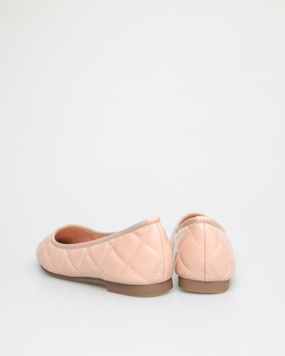 Tomaz NN252 Ladies Quilted Ballerina Flat (Nude)