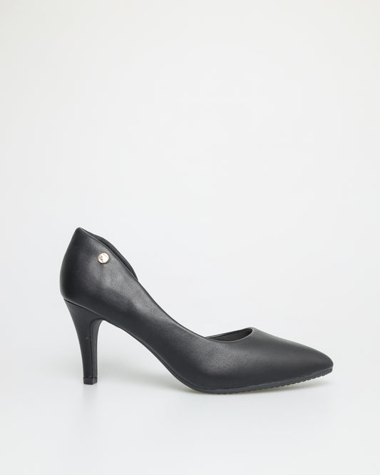 Tomaz NN240 Ladies Pointy Toe Pump Heels (Black)
