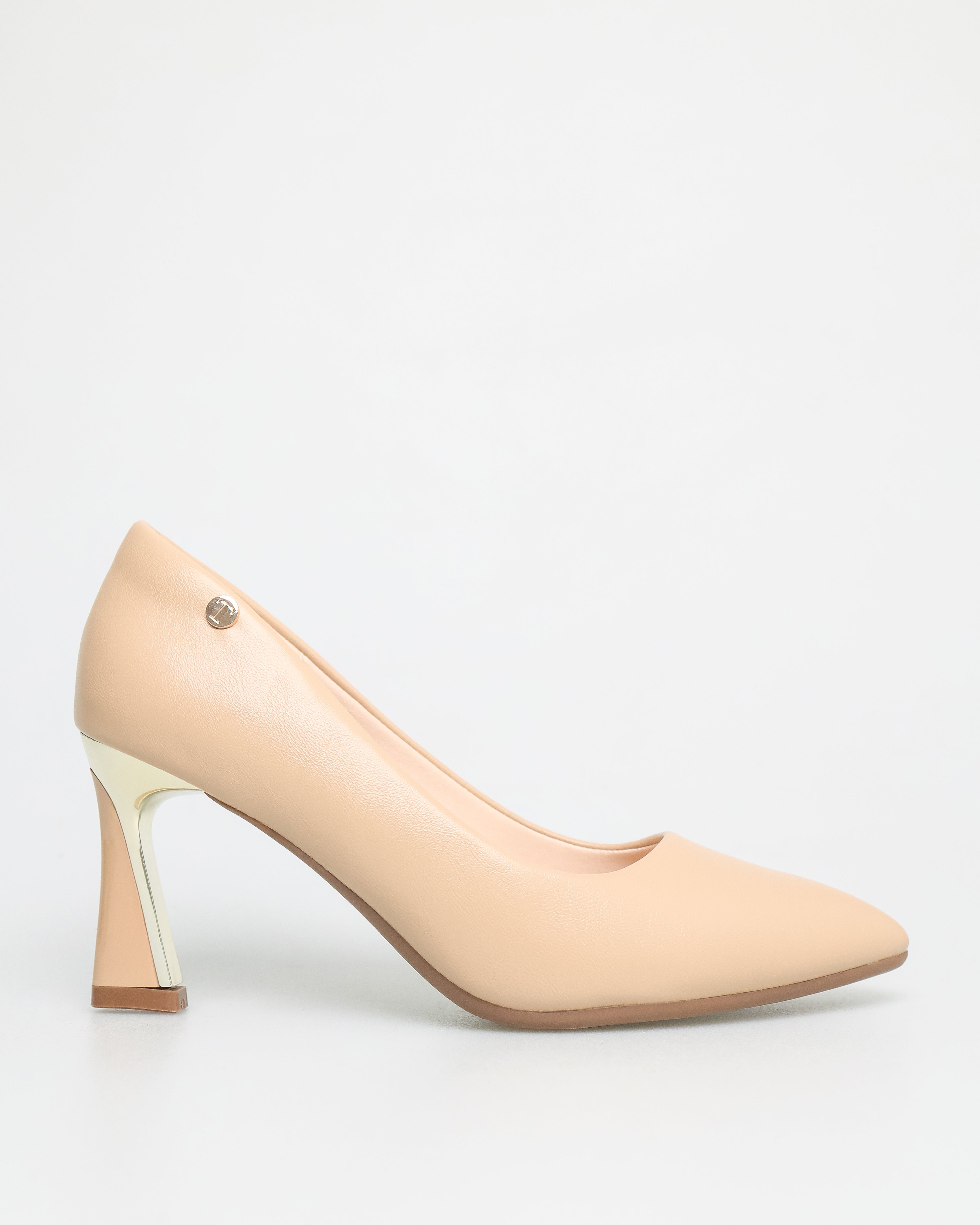 Tomaz NN239 Ladies Metallic Detail Pump Heels (Beige)