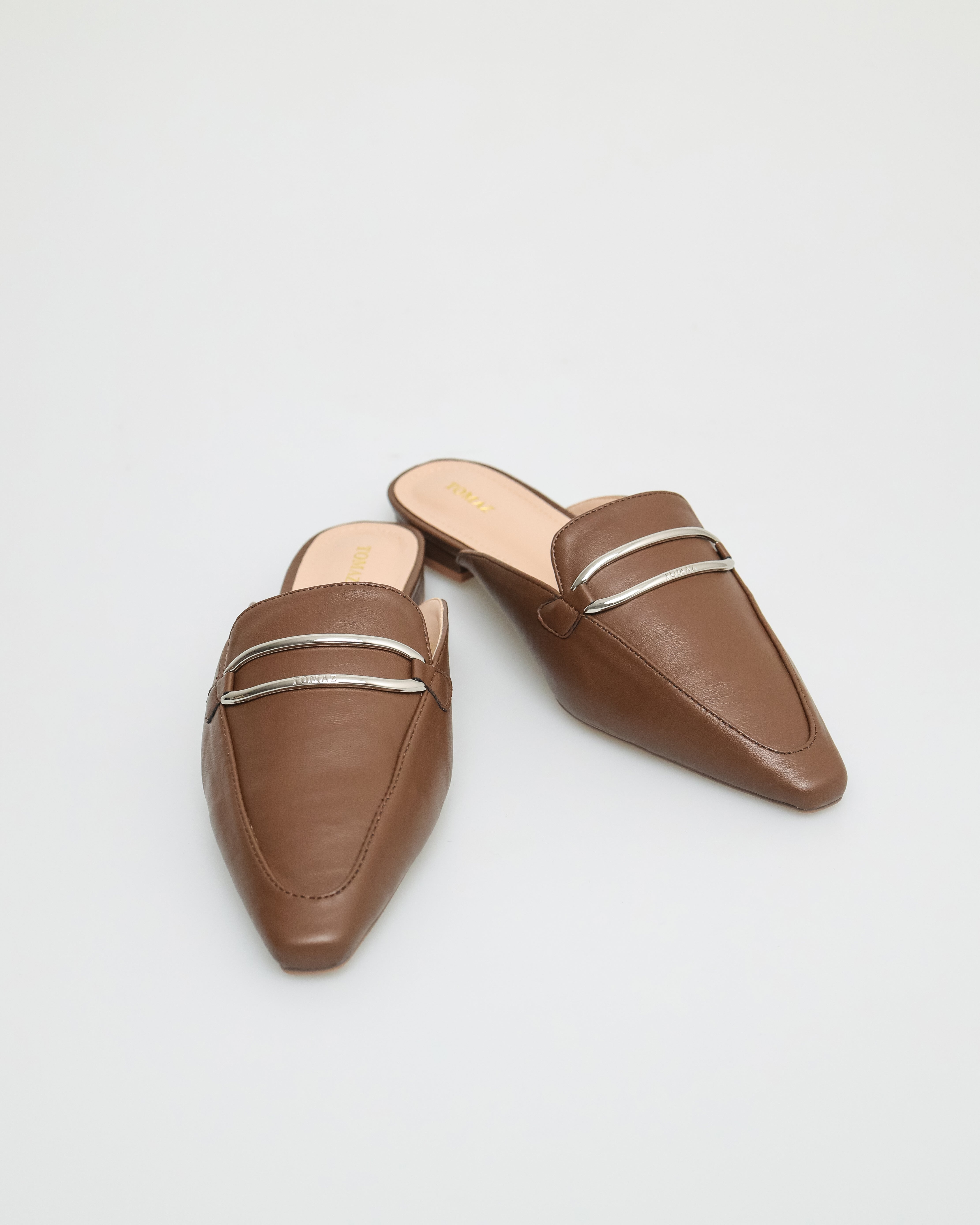 Tomaz FL024 Ladies Metal Bits Mules (Coffee)