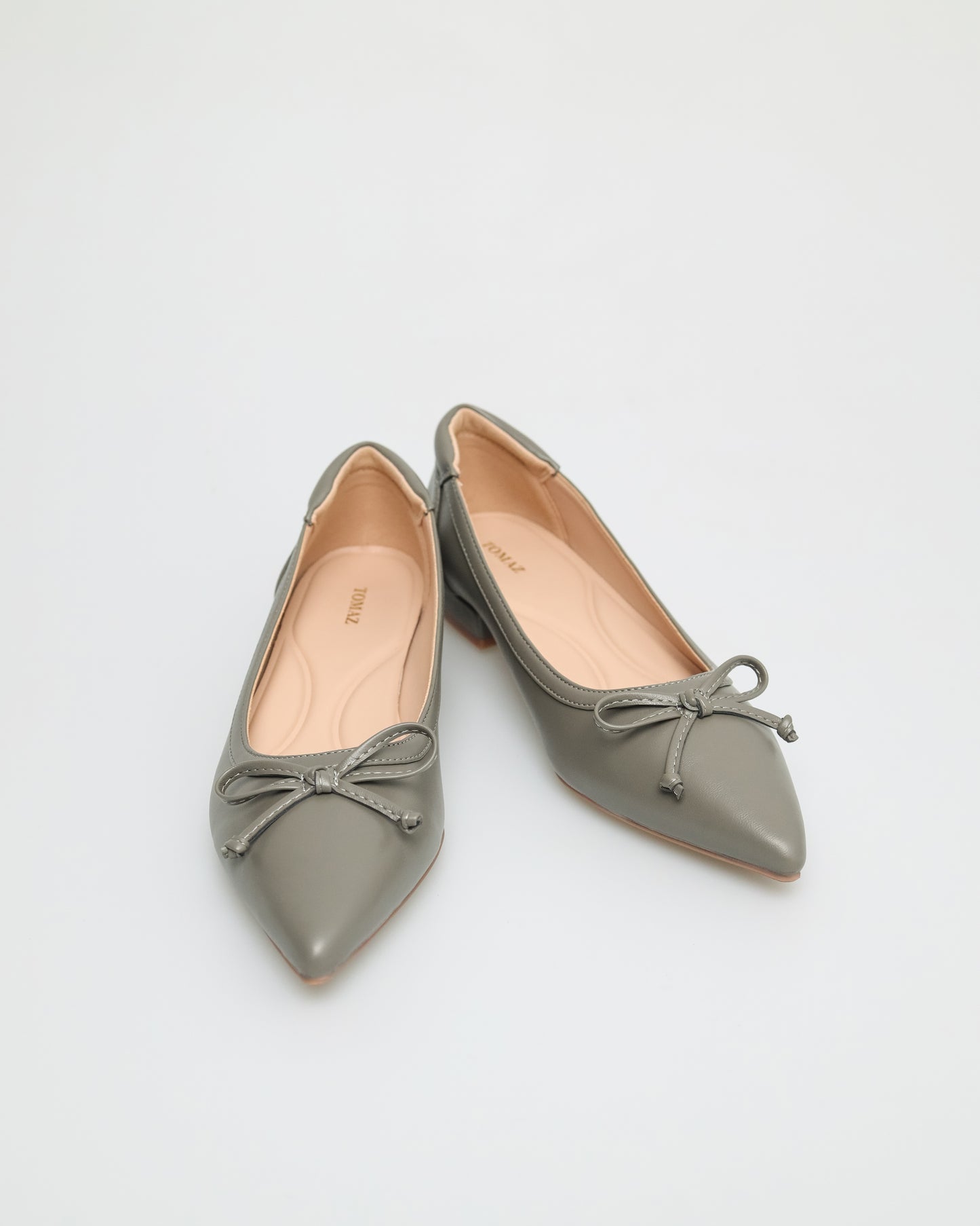 Tomaz FL029 Ladies Ribbon Low Heels (Grey)
