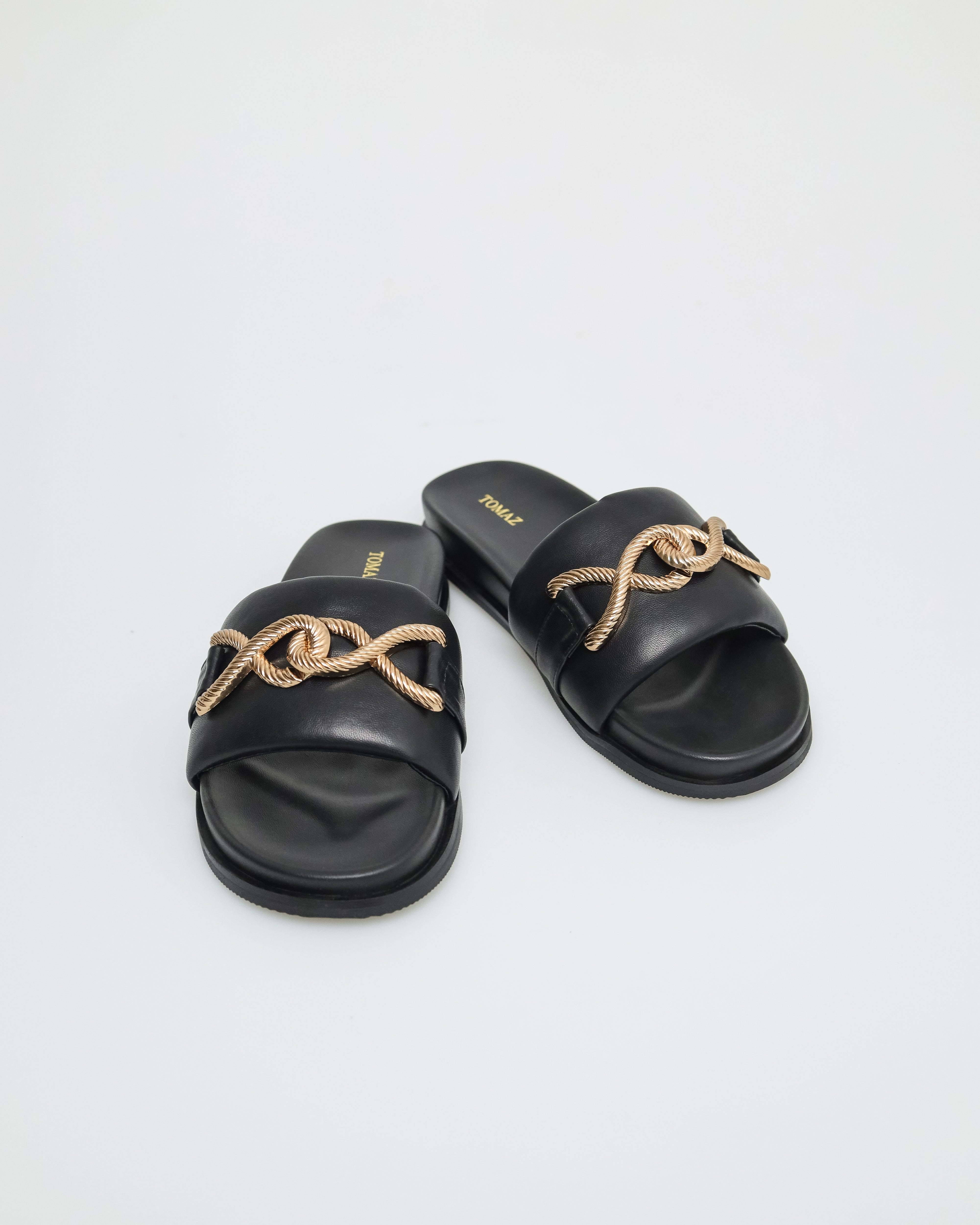 Tomaz YX166 Ladies Slide Sandals (Black)