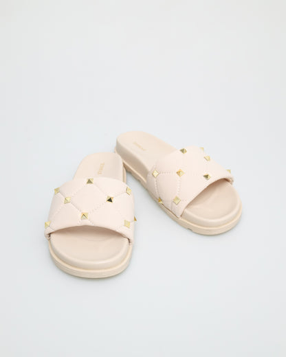 Tomaz NN215 Ladies Stud Quilted Sandals (Cream)