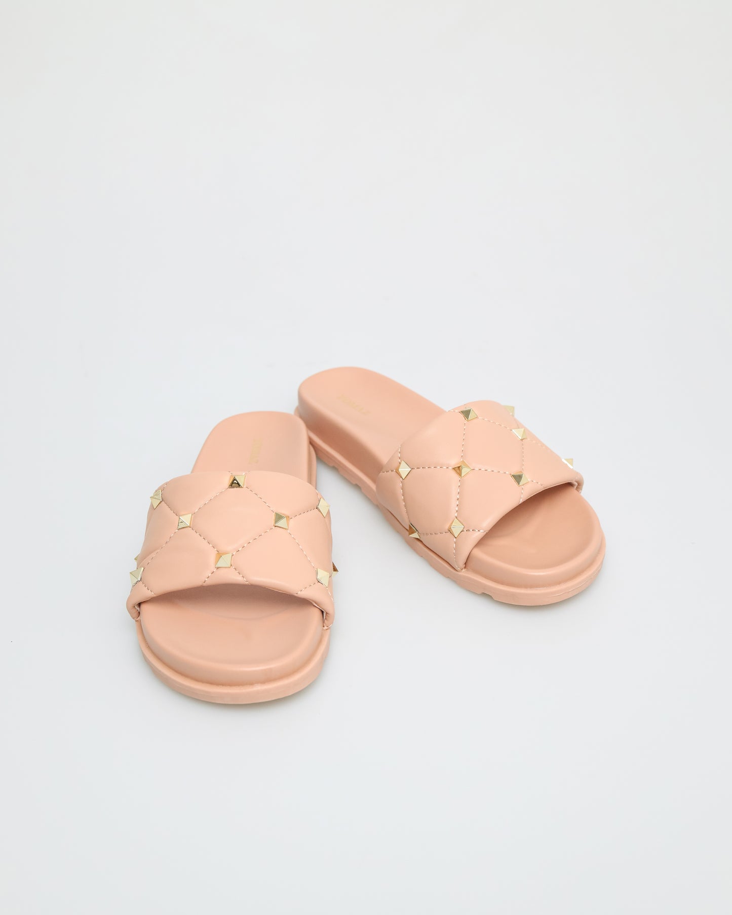 Tomaz NN215 Ladies Stud Quilted Sandals (Pink)